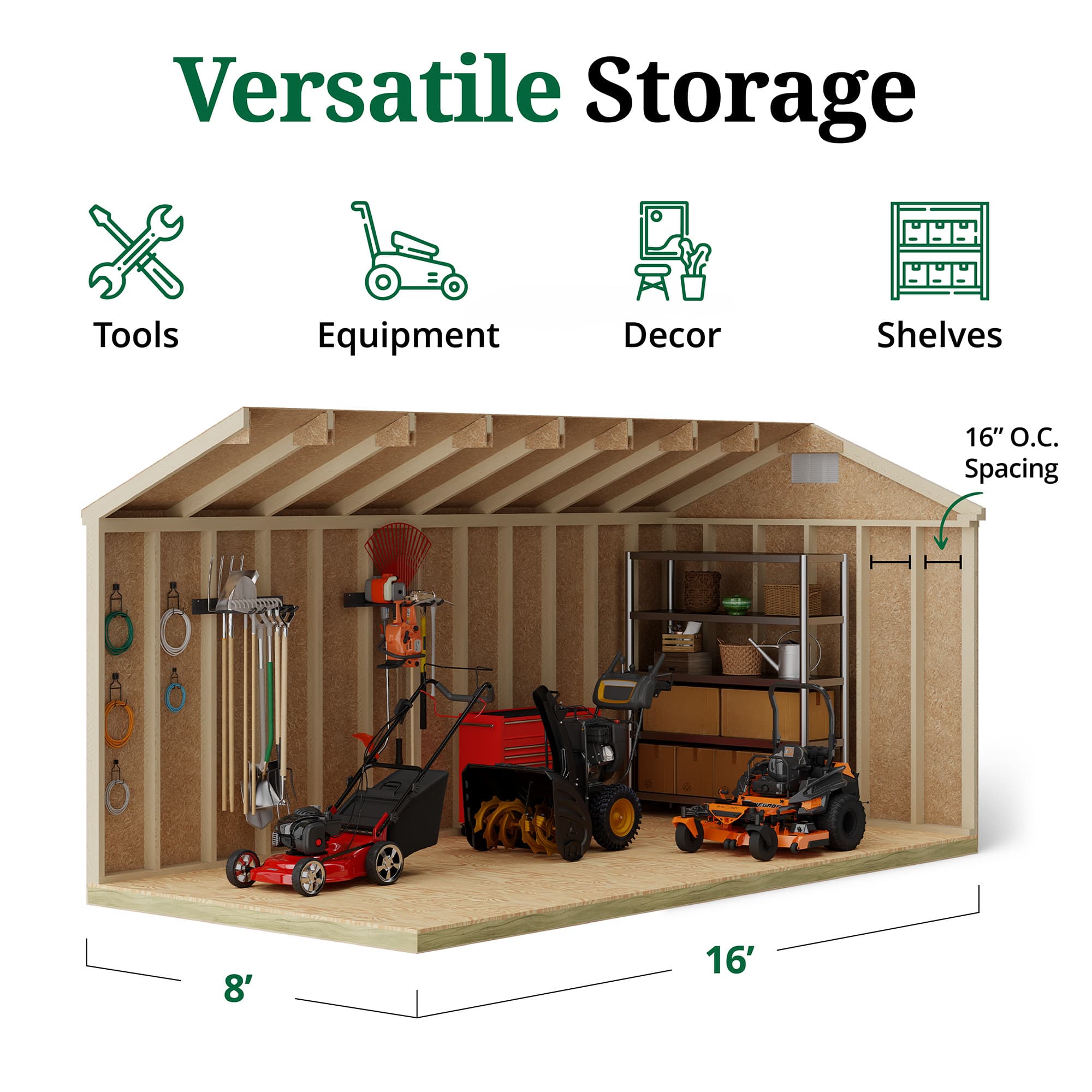 Classic Workshop Shed interior graphic