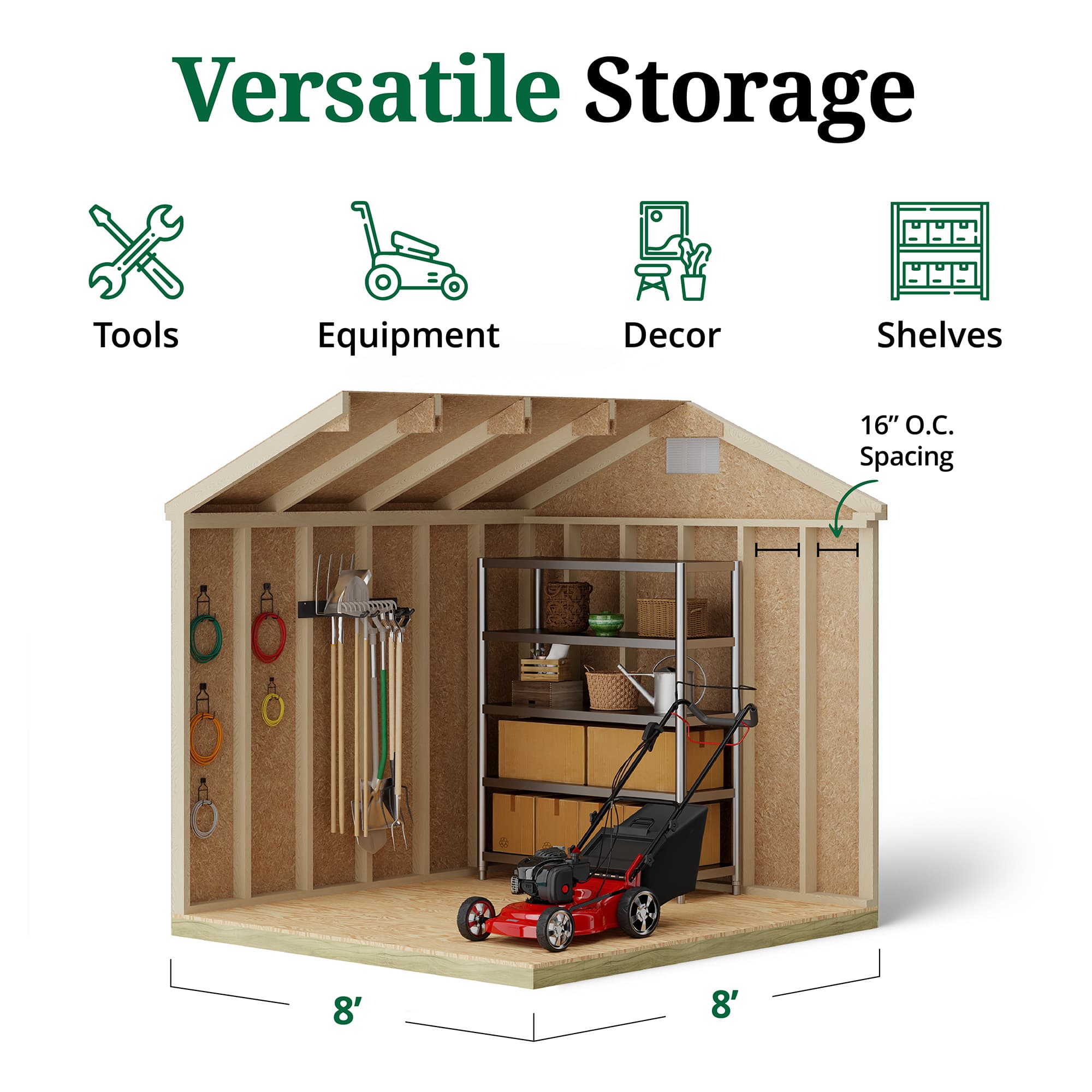 Classic Workshop Shed interior graphic