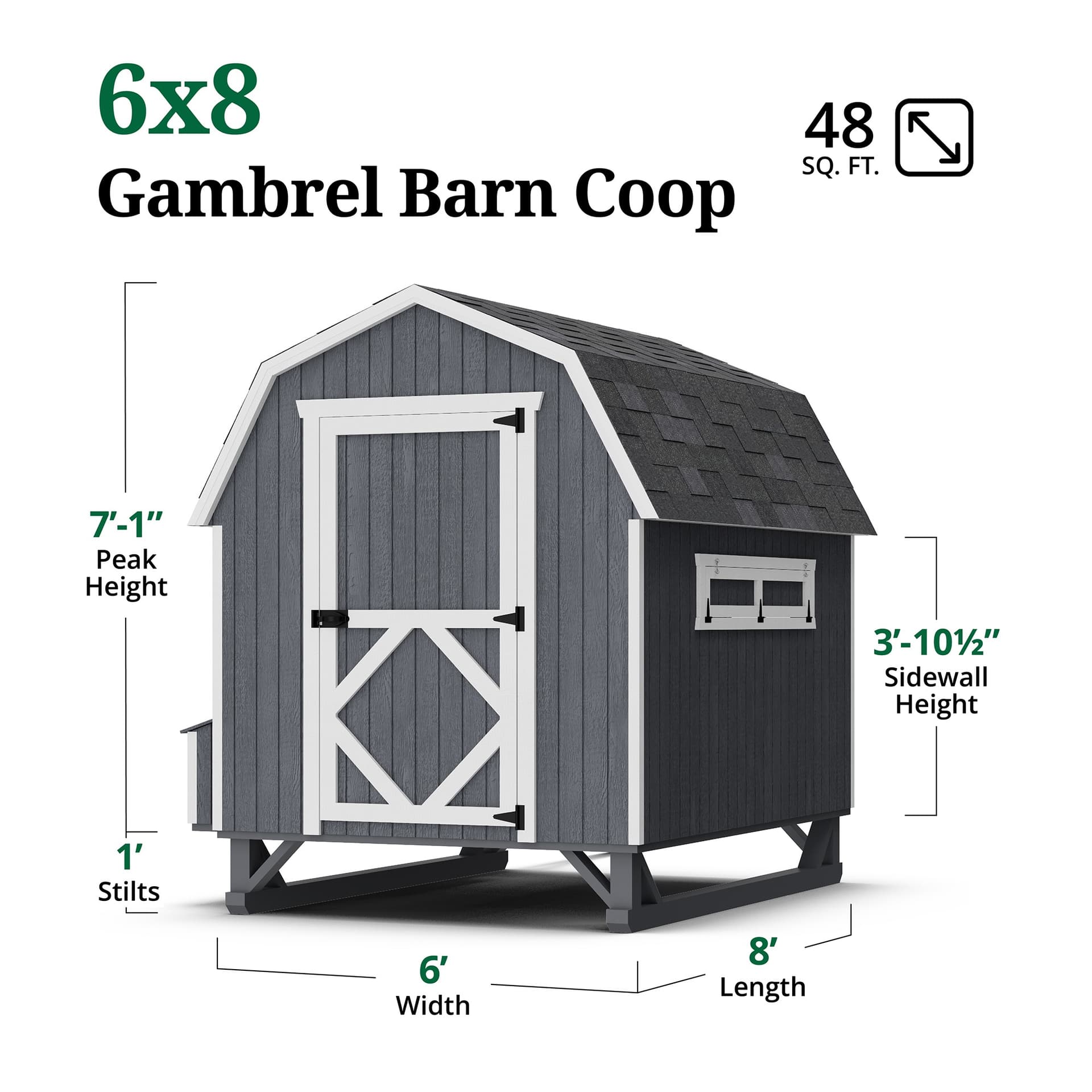 Gambrel Barn Coop dimensions