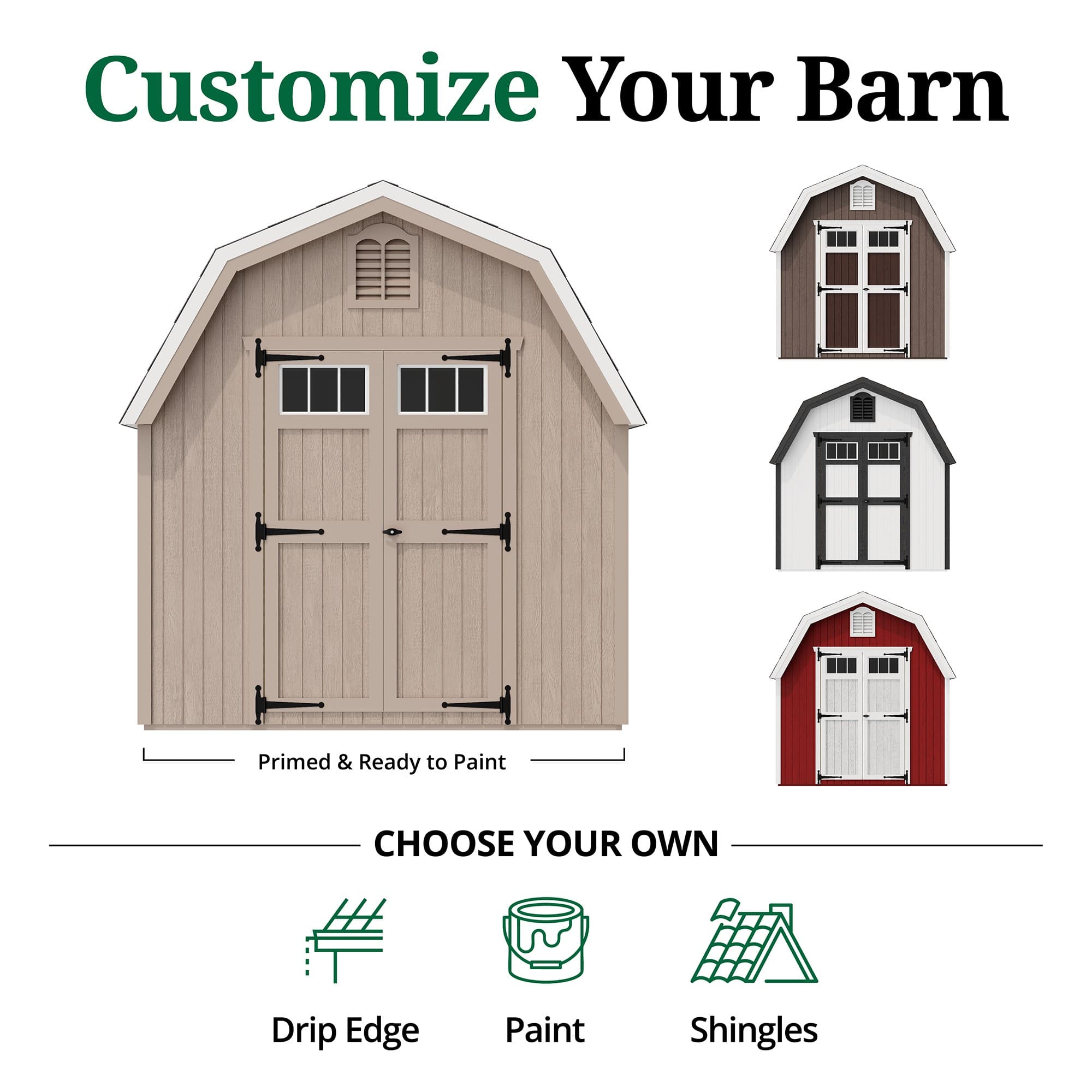 Colonial Greenfield Barn Shed customize graphic