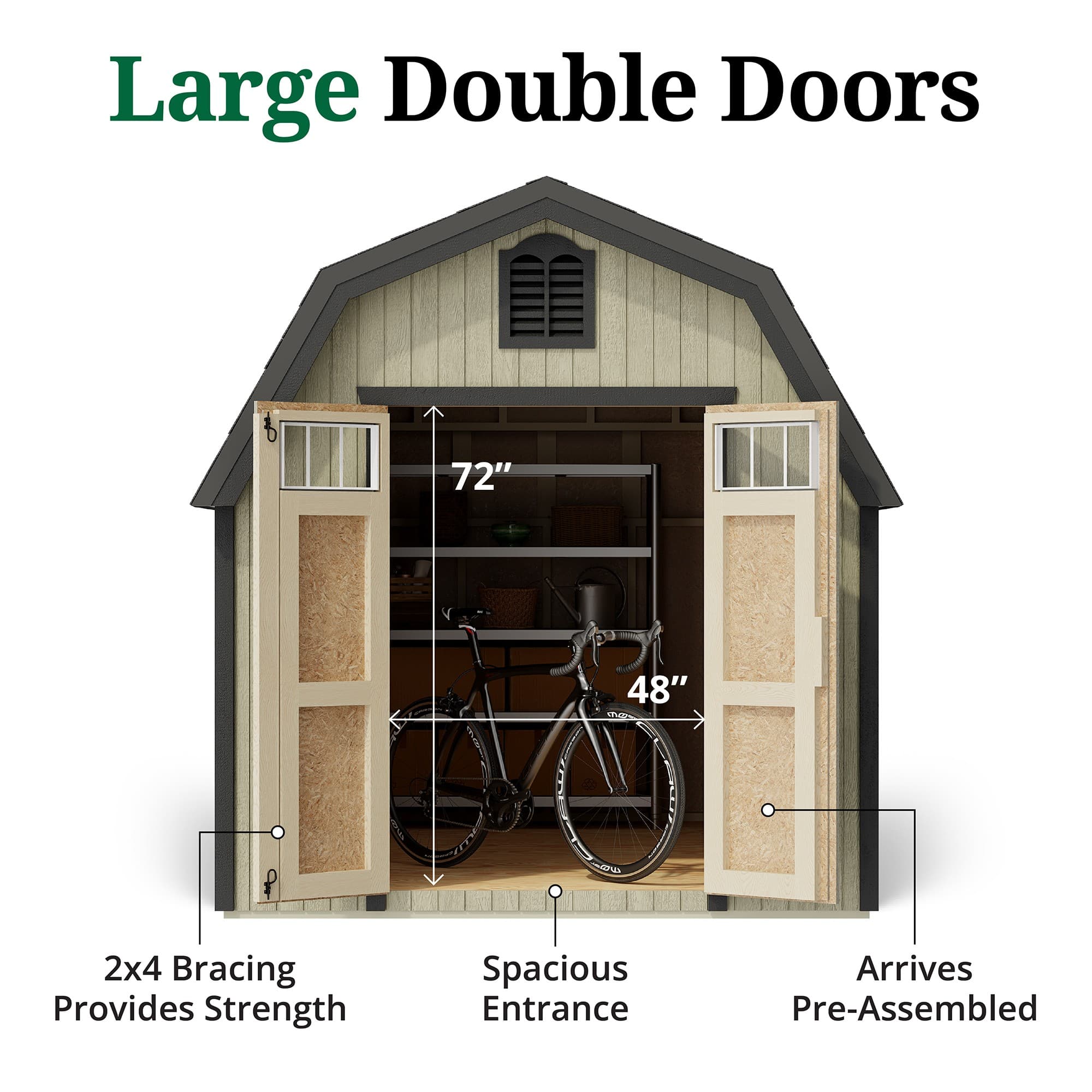 Colonial Greenfield Barn Shed door graphic