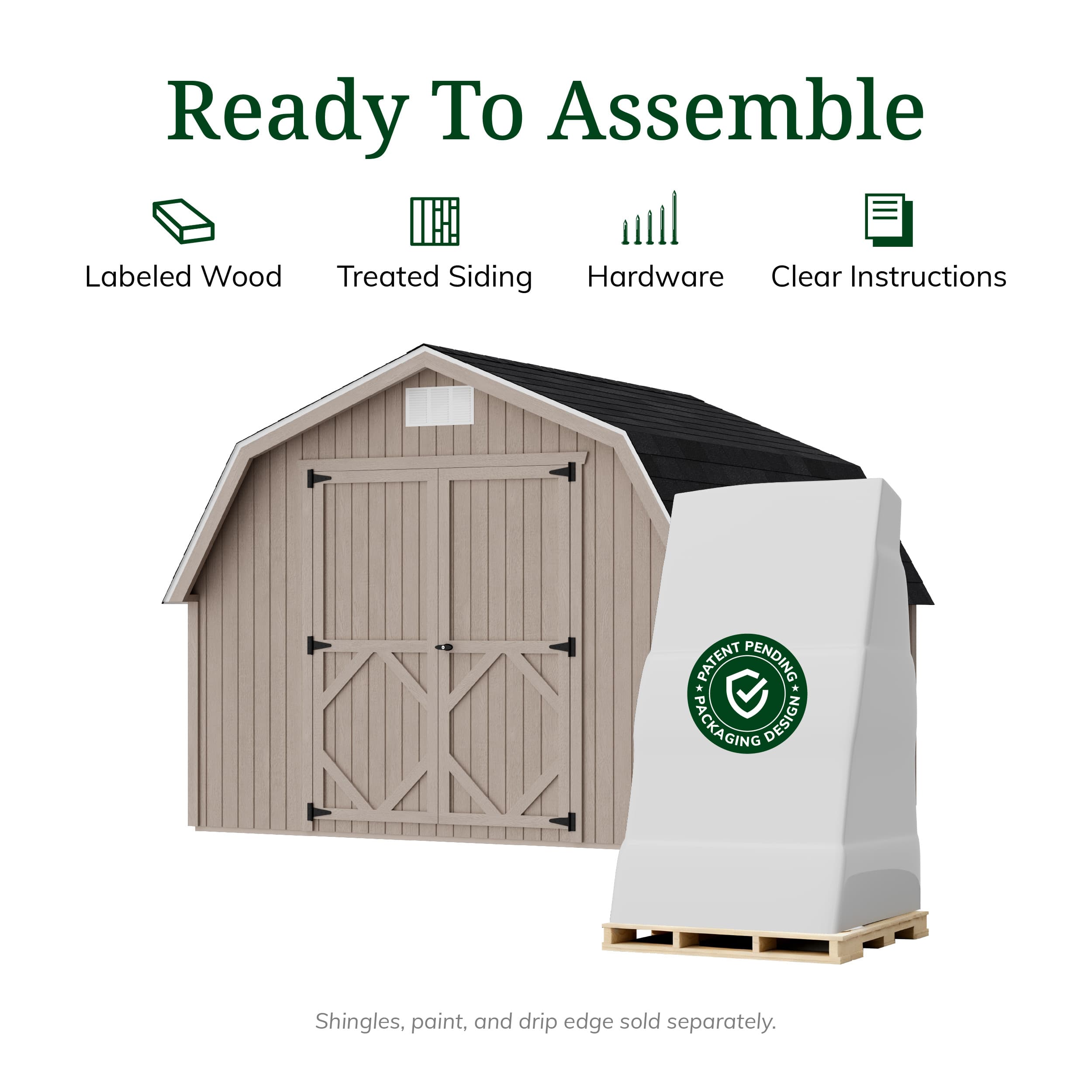 Classic Gambrel 4' Barn Shed