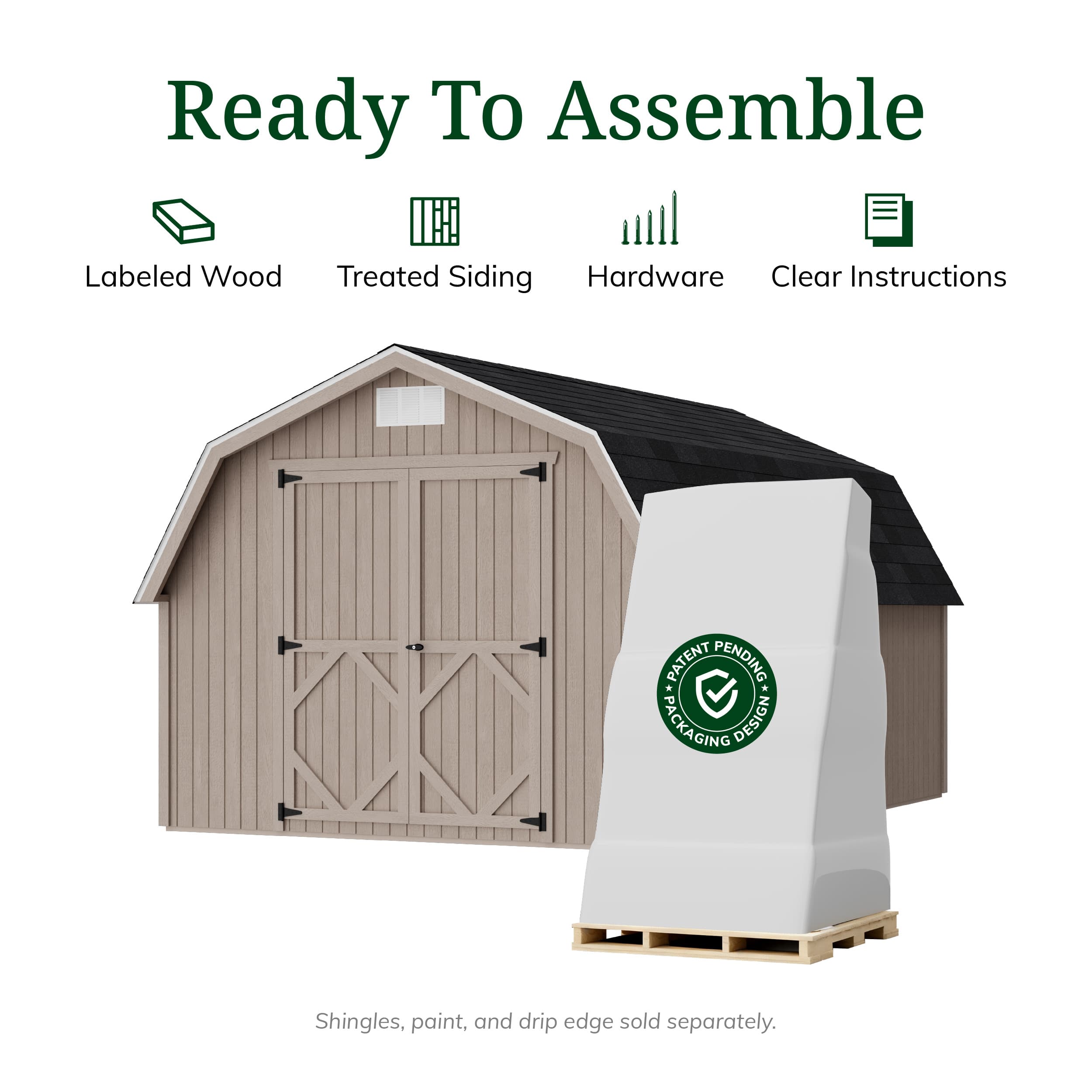 Classic Gambrel 4' Barn Shed