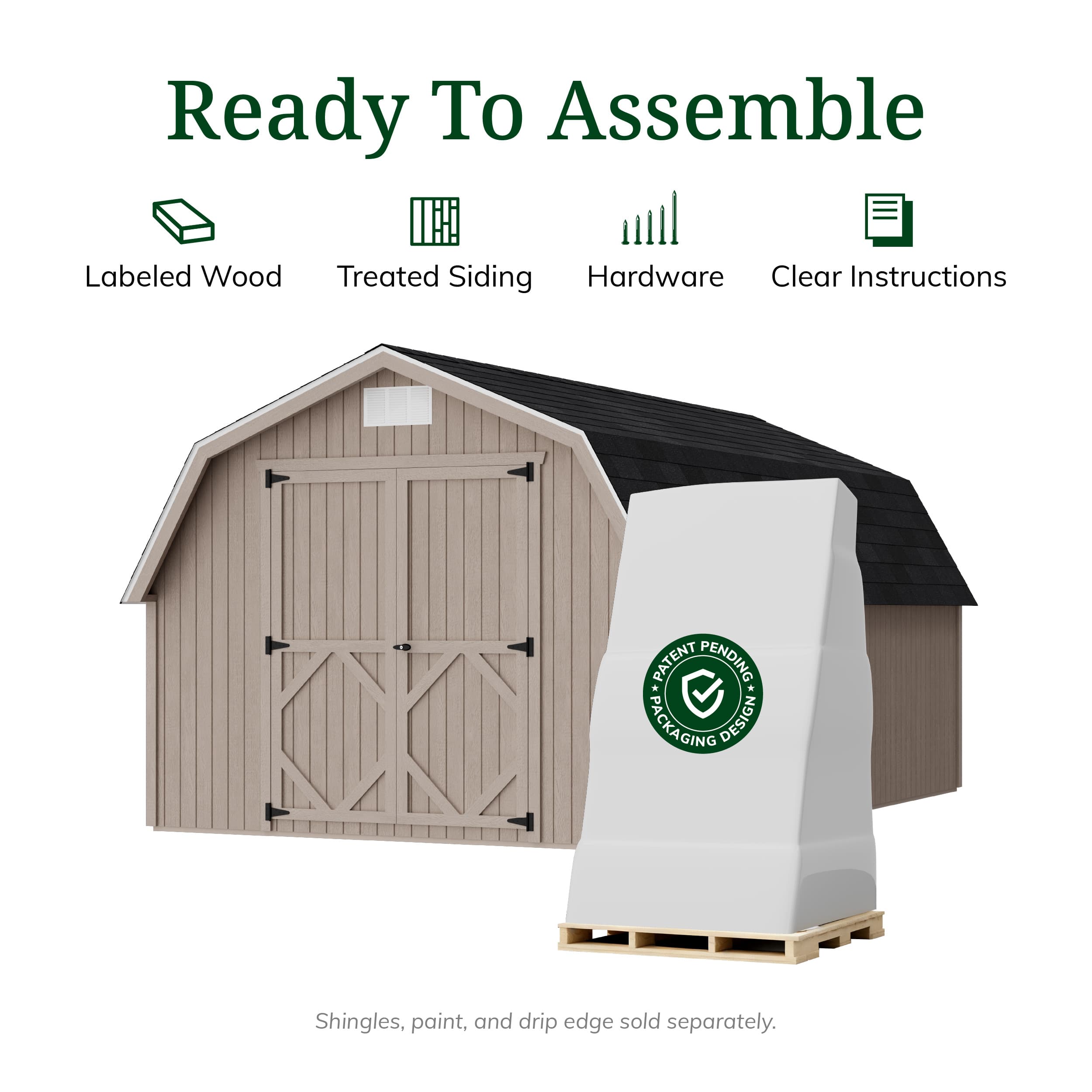 Classic Gambrel 4' Barn Shed