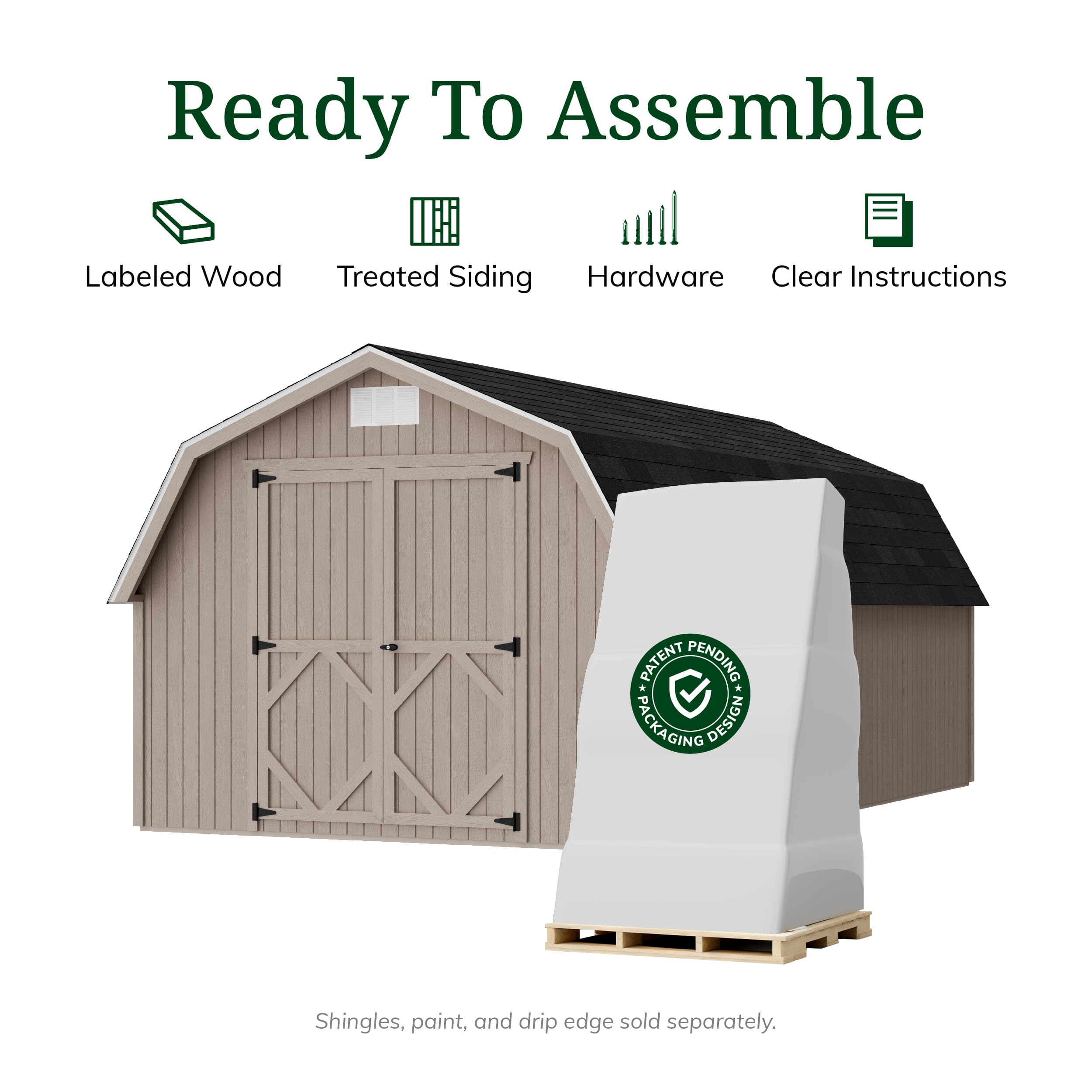 Classic Gambrel 4' Barn Shed