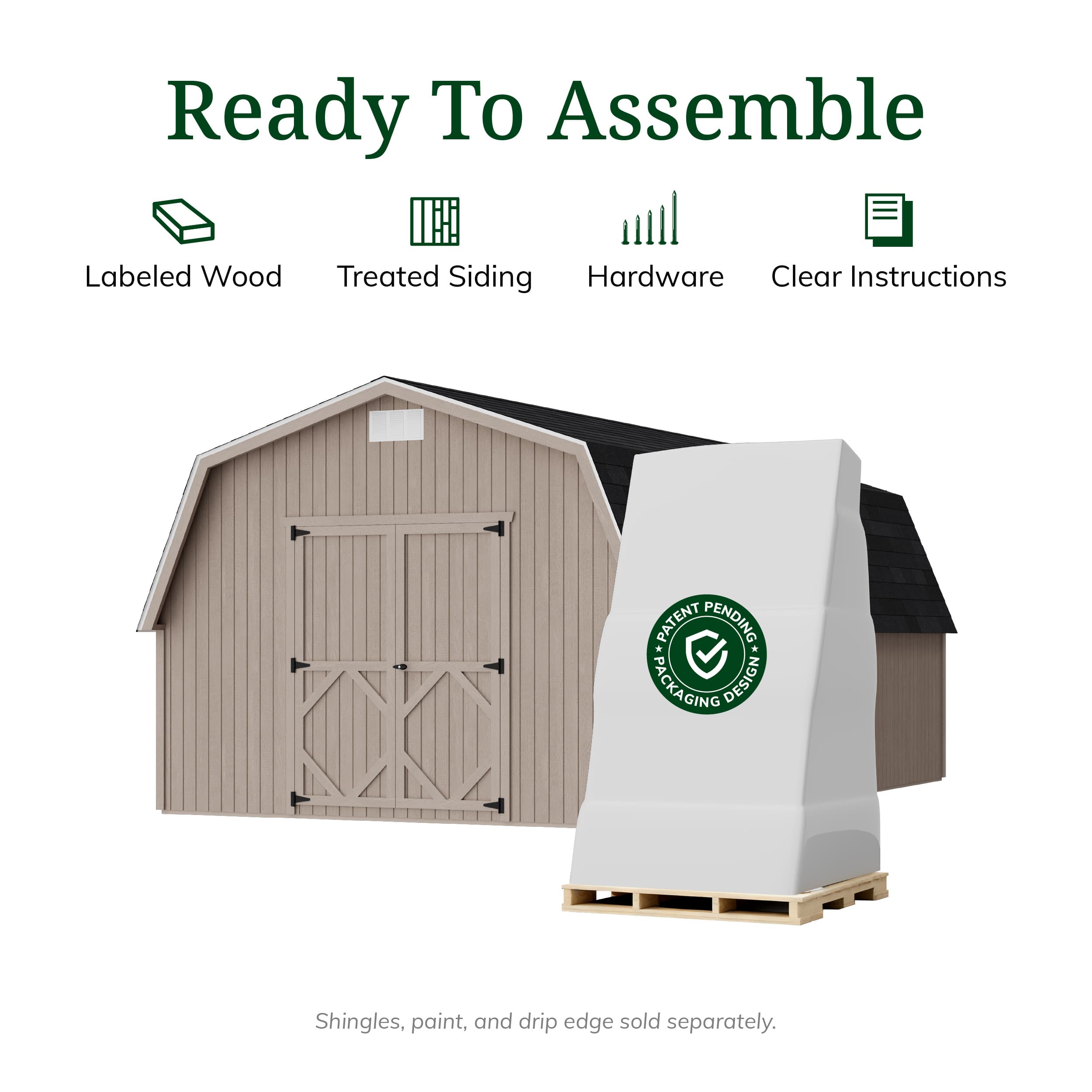 Classic Gambrel 4' Barn Shed