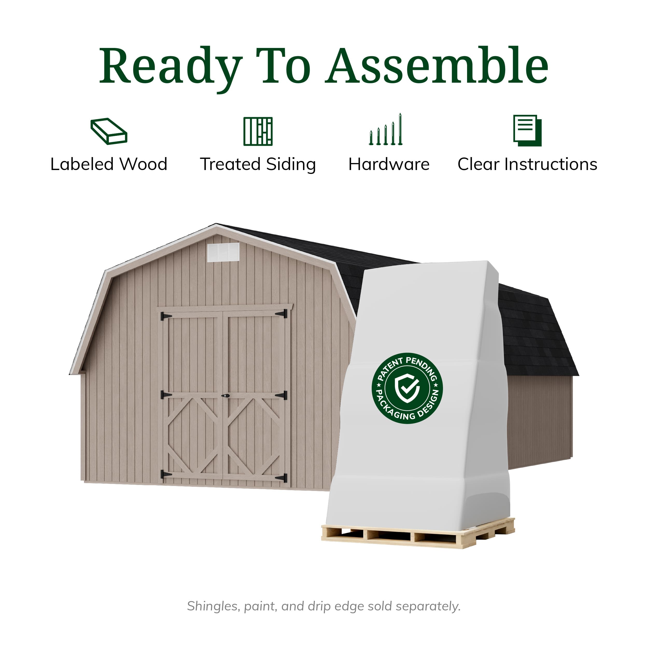 Classic Gambrel 4' Barn Shed