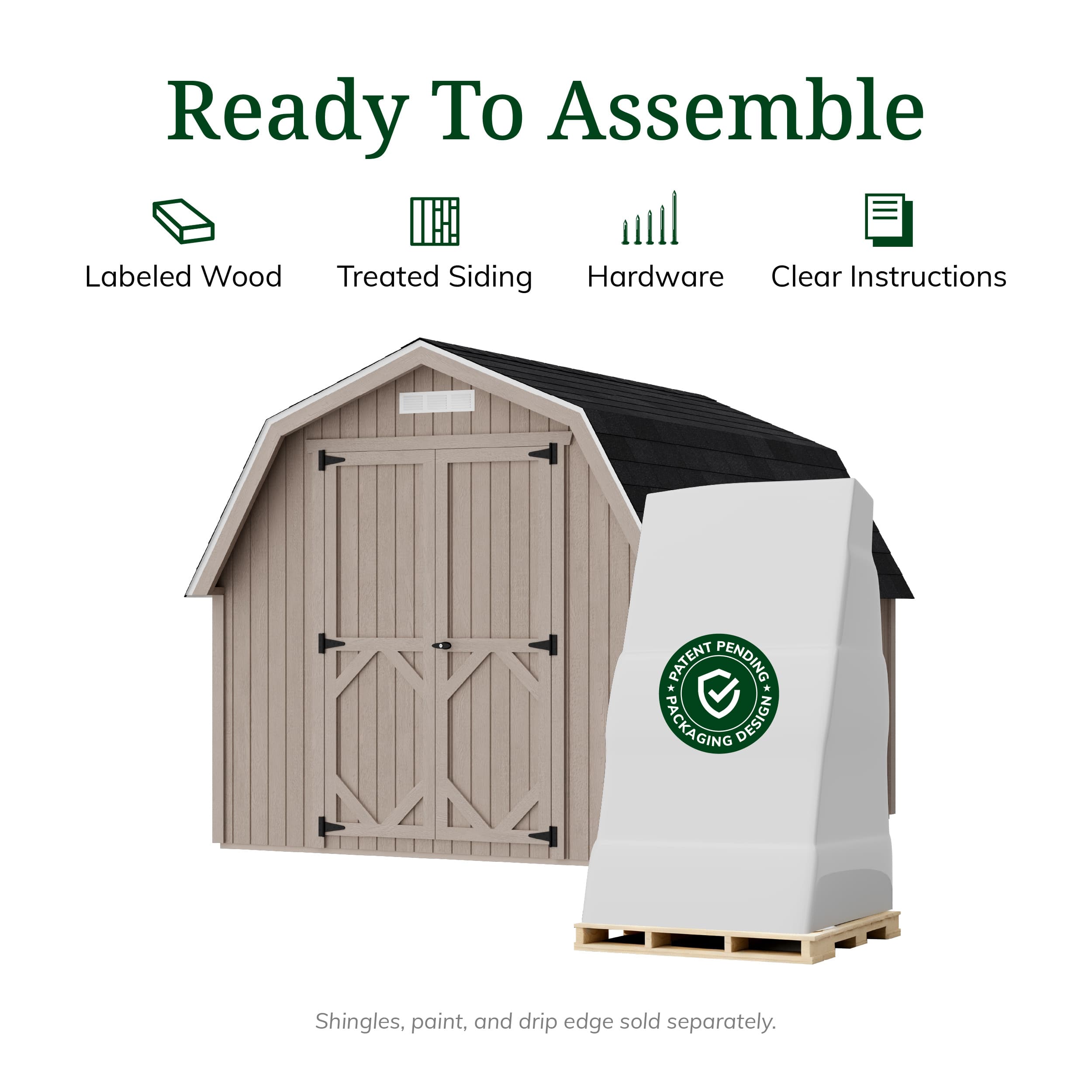 Classic Gambrel 4' Barn Shed