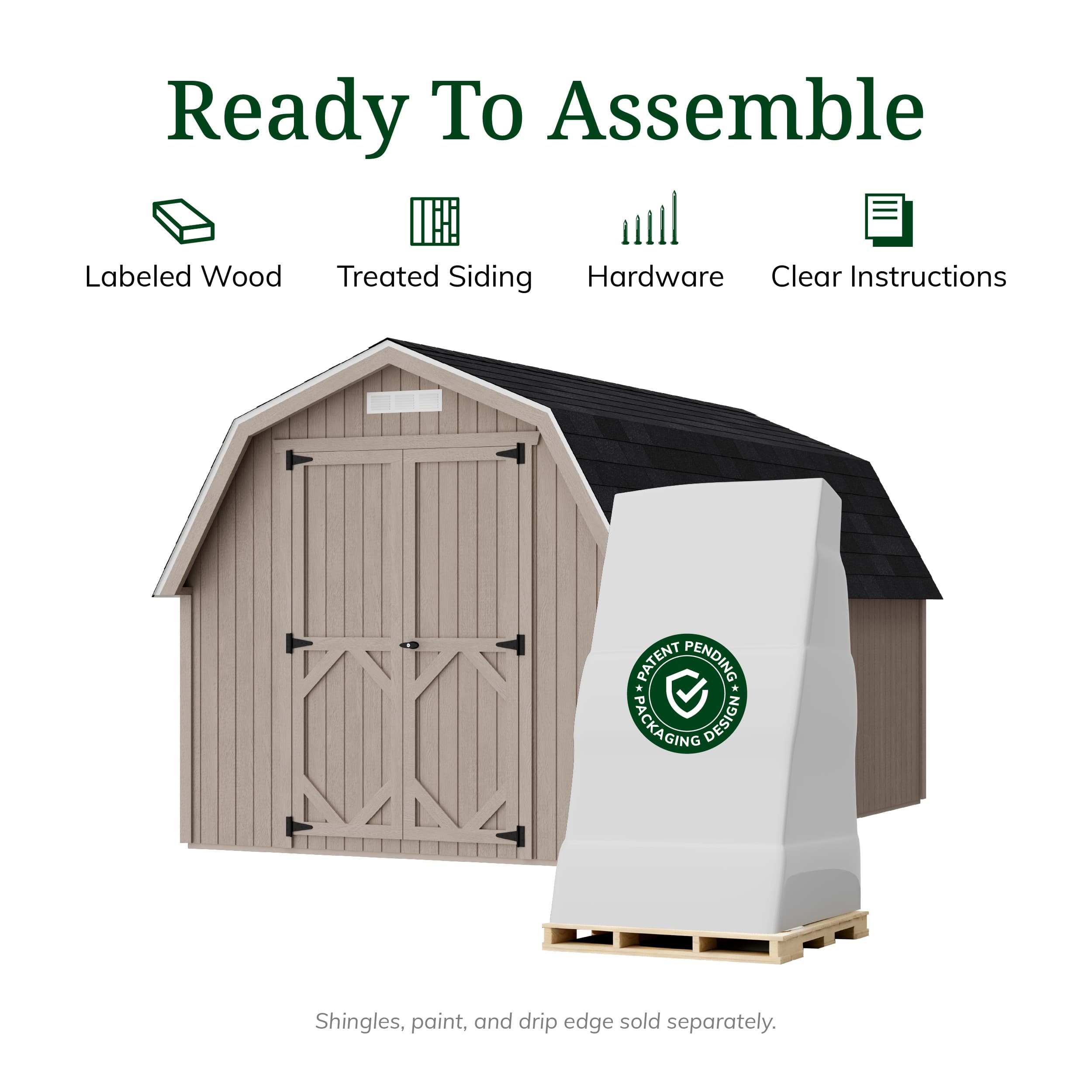 Classic Gambrel 4' Barn Shed