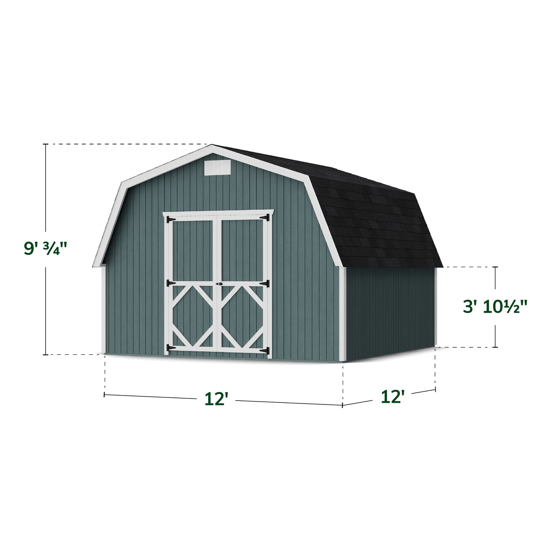 Classic Gambrel 4' Barn Shed dimensions