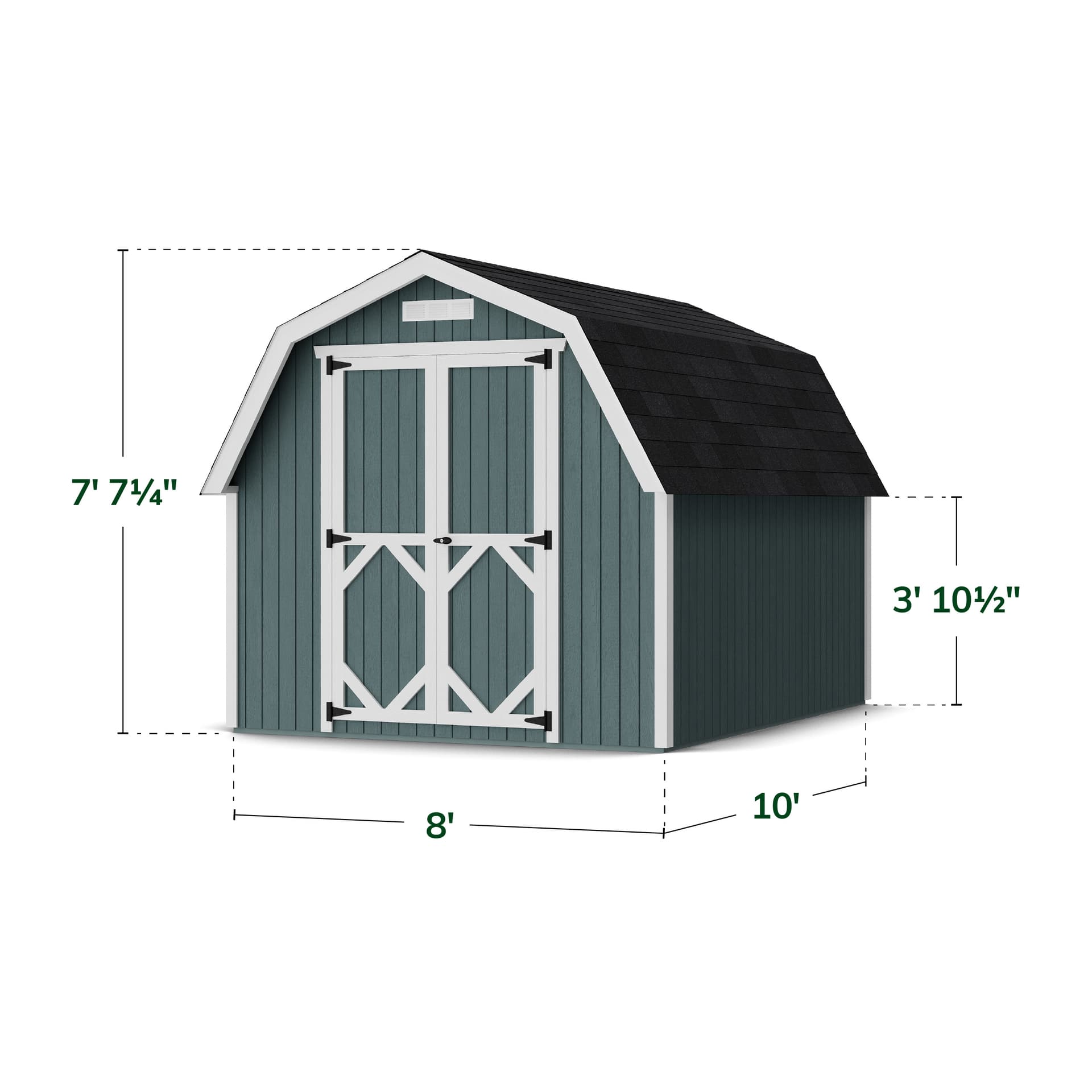 Classic Gambrel 4' Barn Shed dimensions