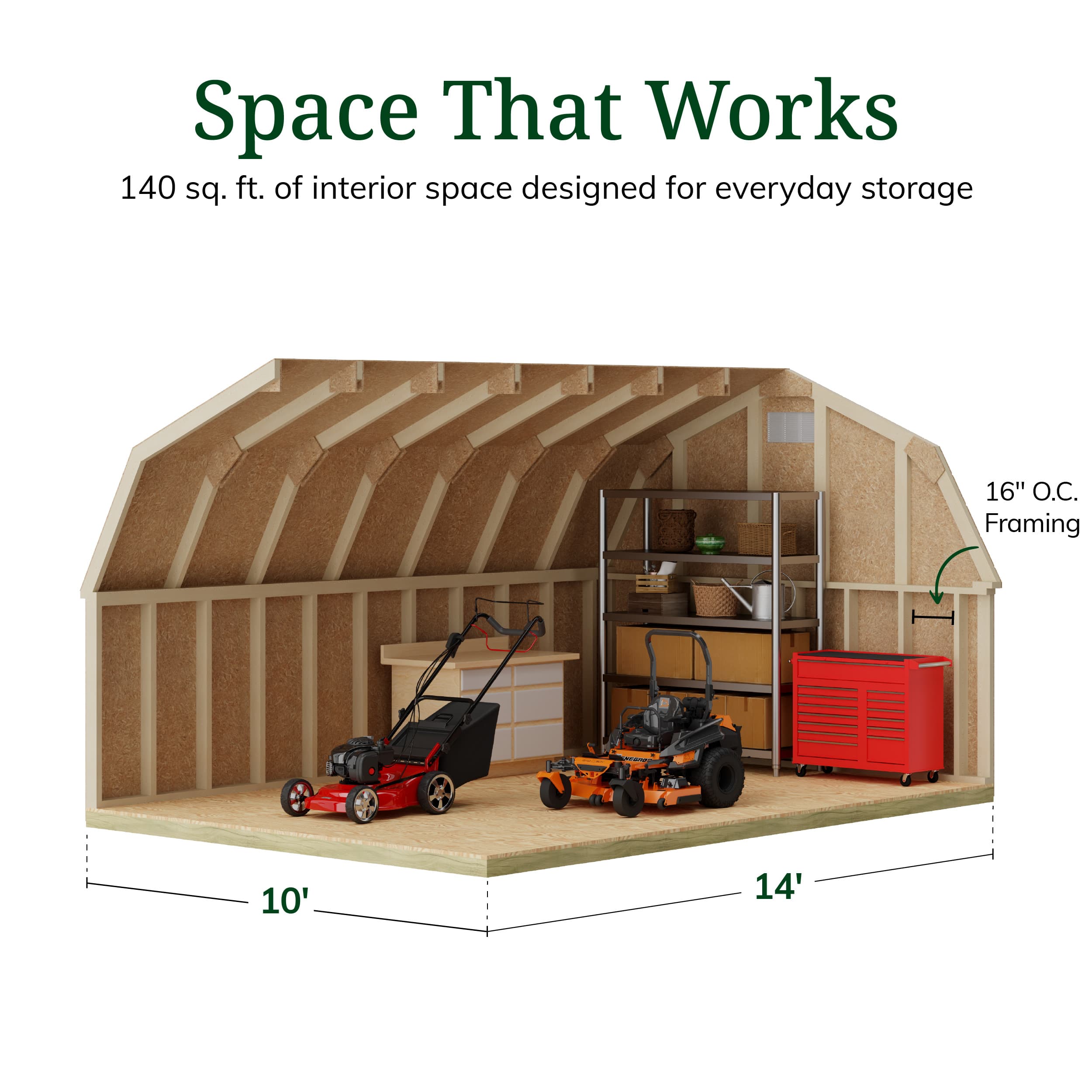 Classic Gambrel 4' Barn Shed