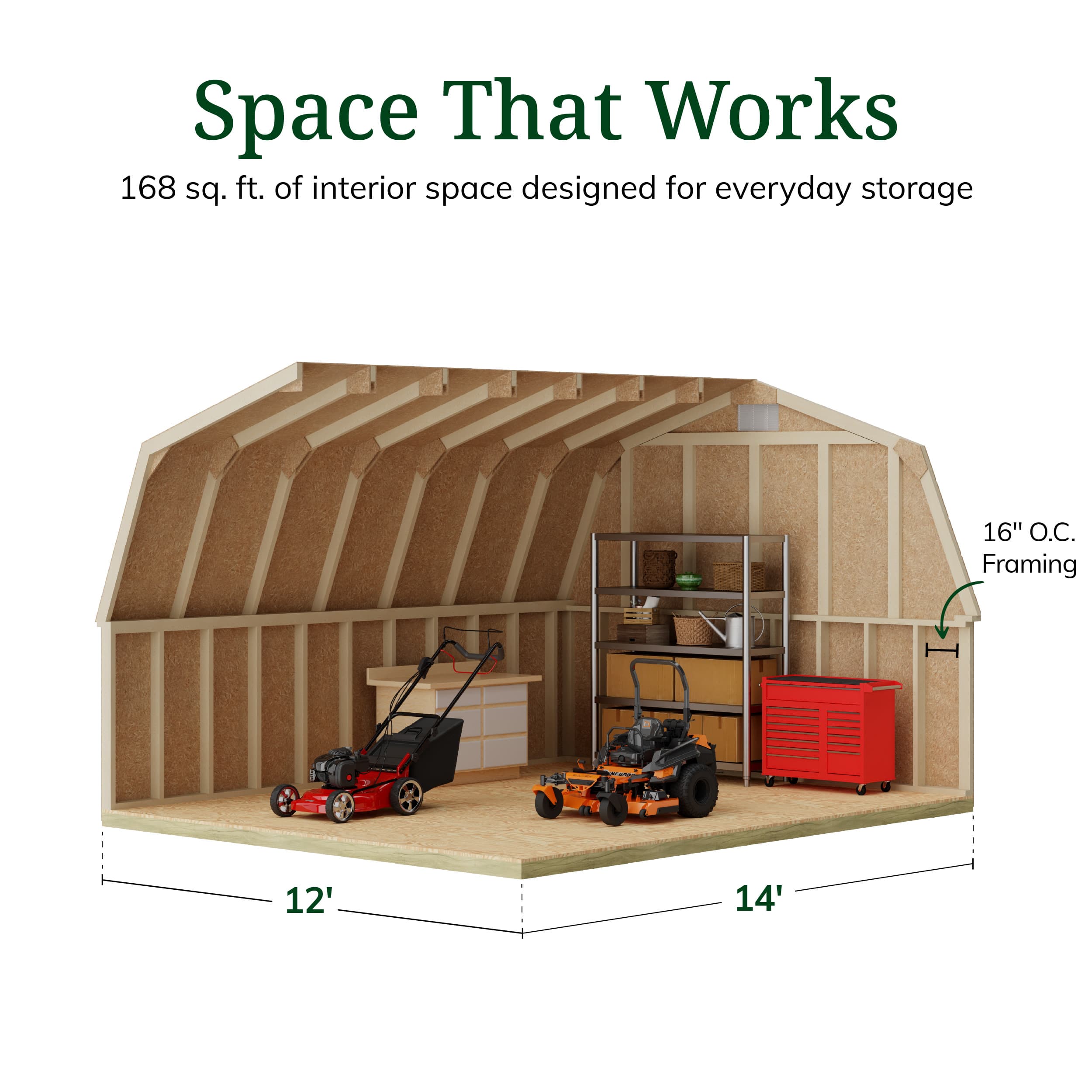Classic Gambrel 4' Barn Shed