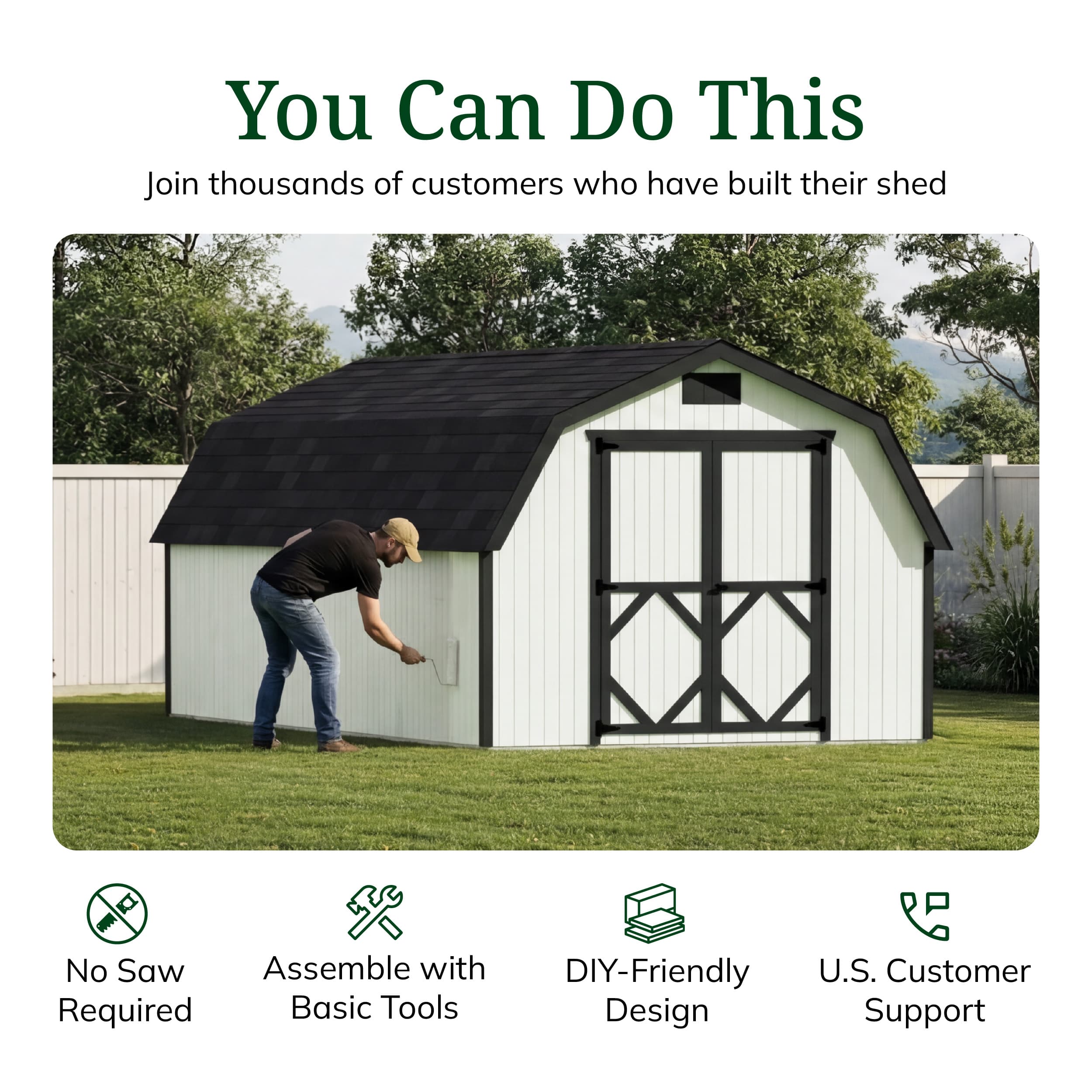 Classic Gambrel 4' Barn Shed