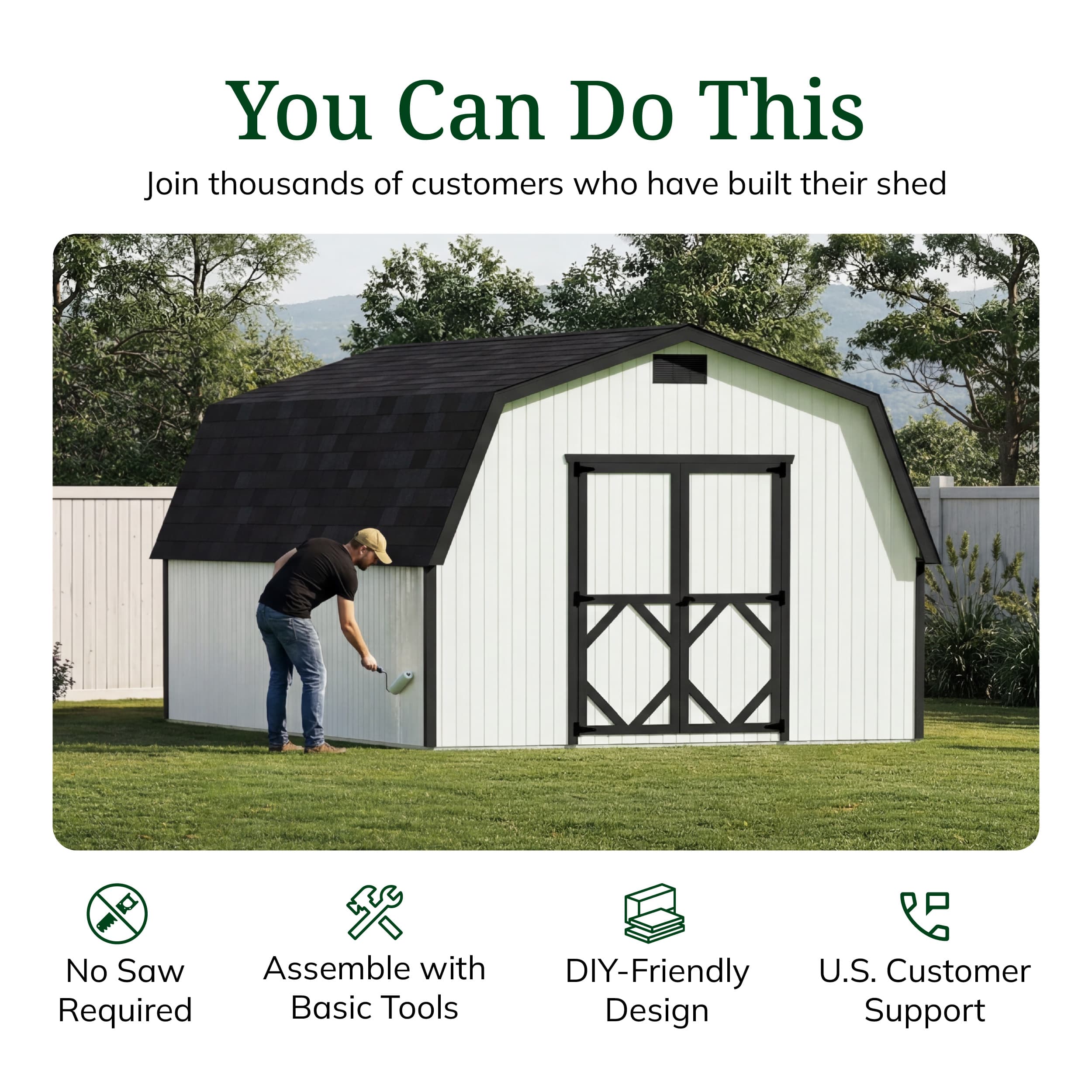 Classic Gambrel 4' Barn Shed