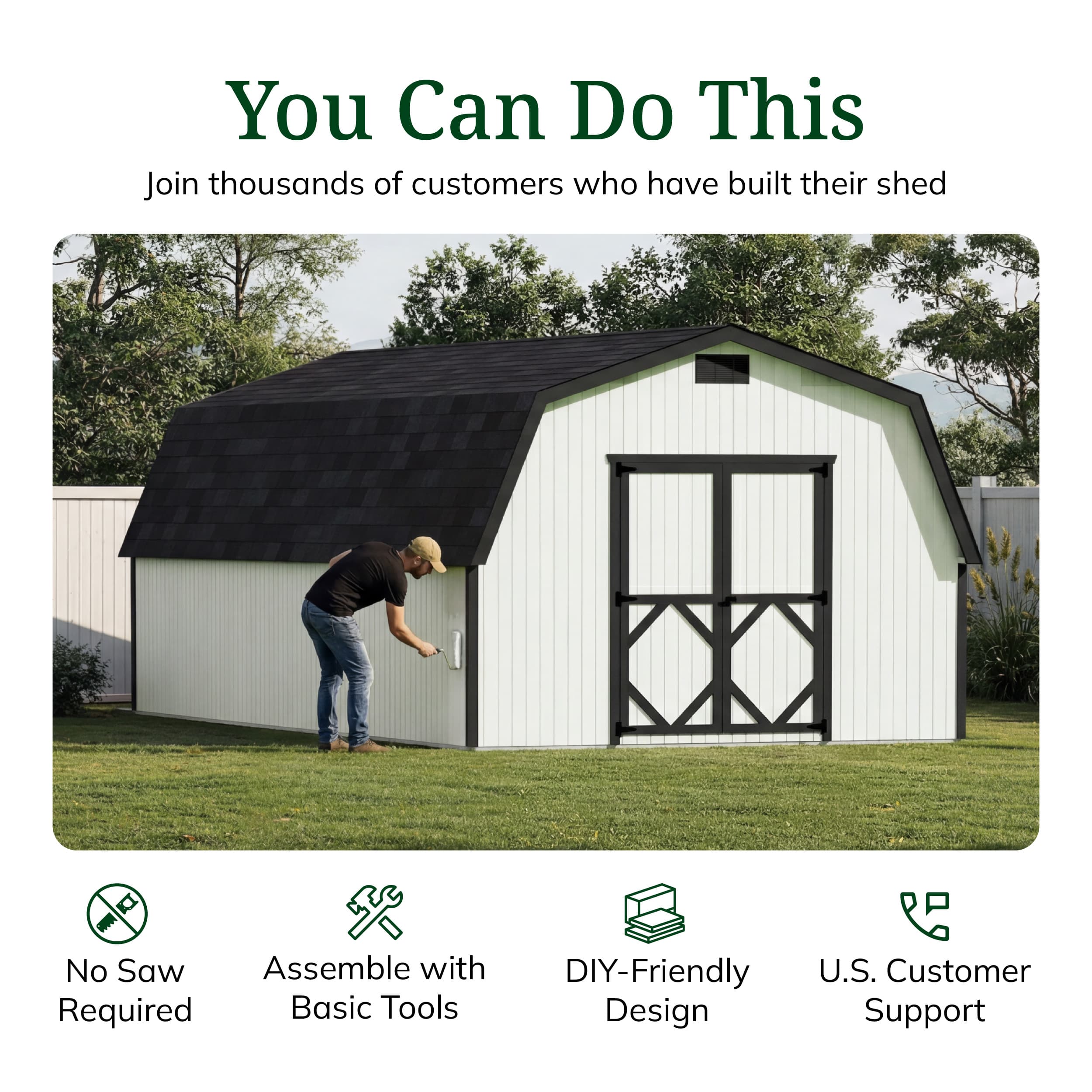 Classic Gambrel 4' Barn Shed