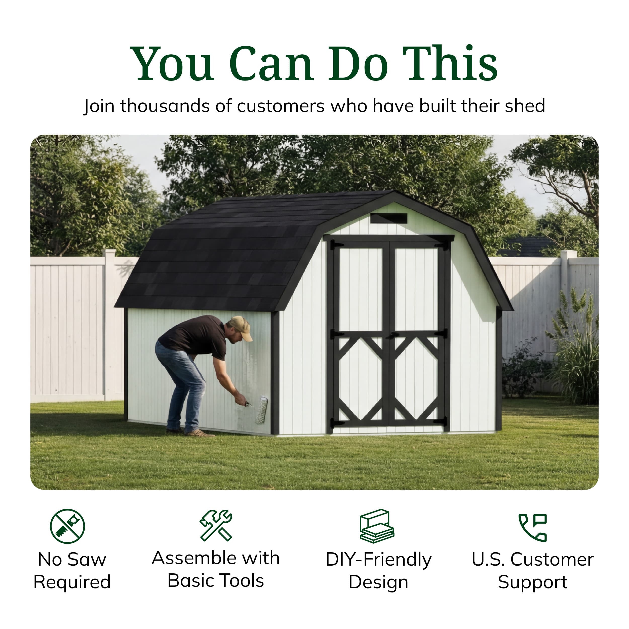 Classic Gambrel 4' Barn Shed
