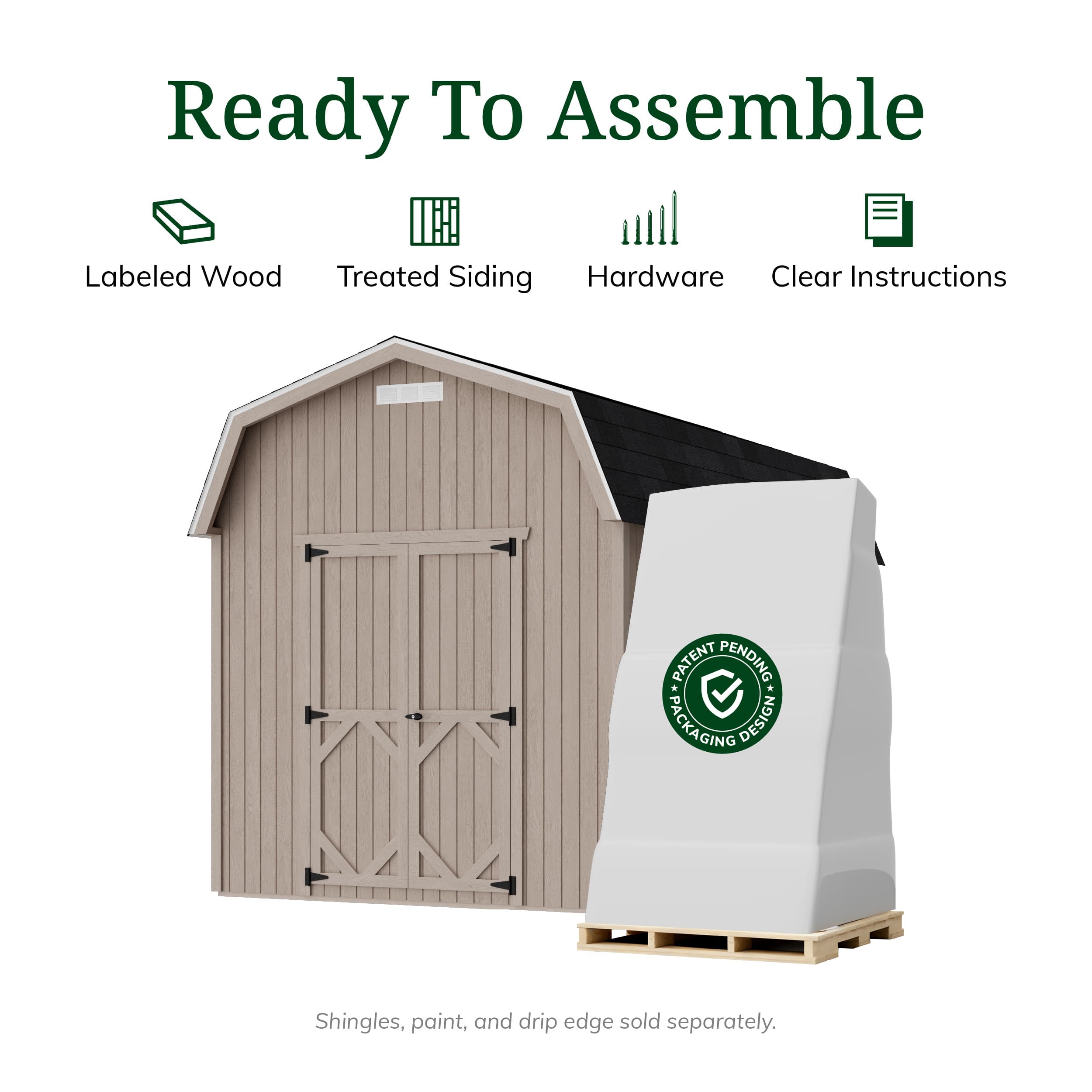 Classic Gambrel 6' Barn Shed