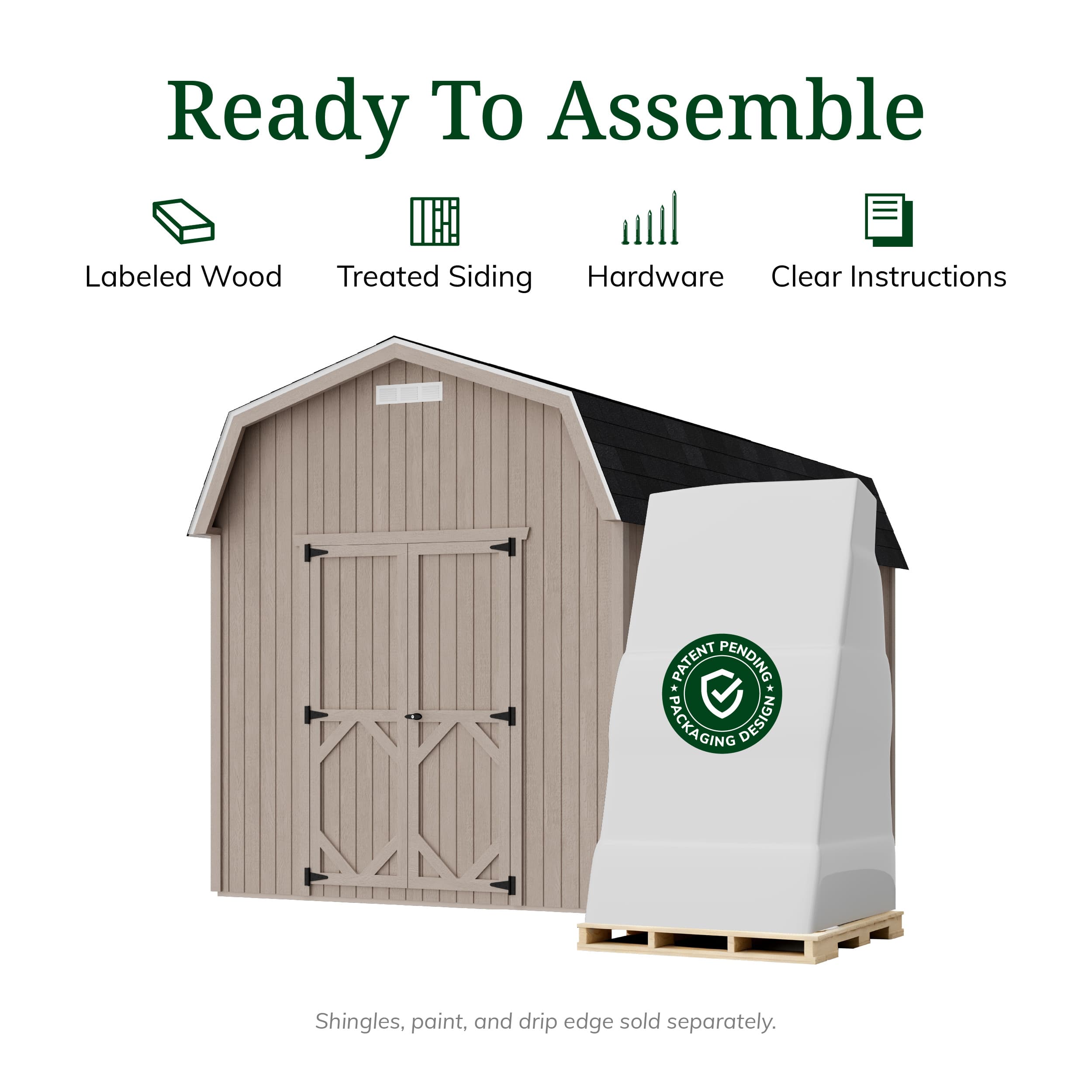 Classic Gambrel 6' Barn Shed