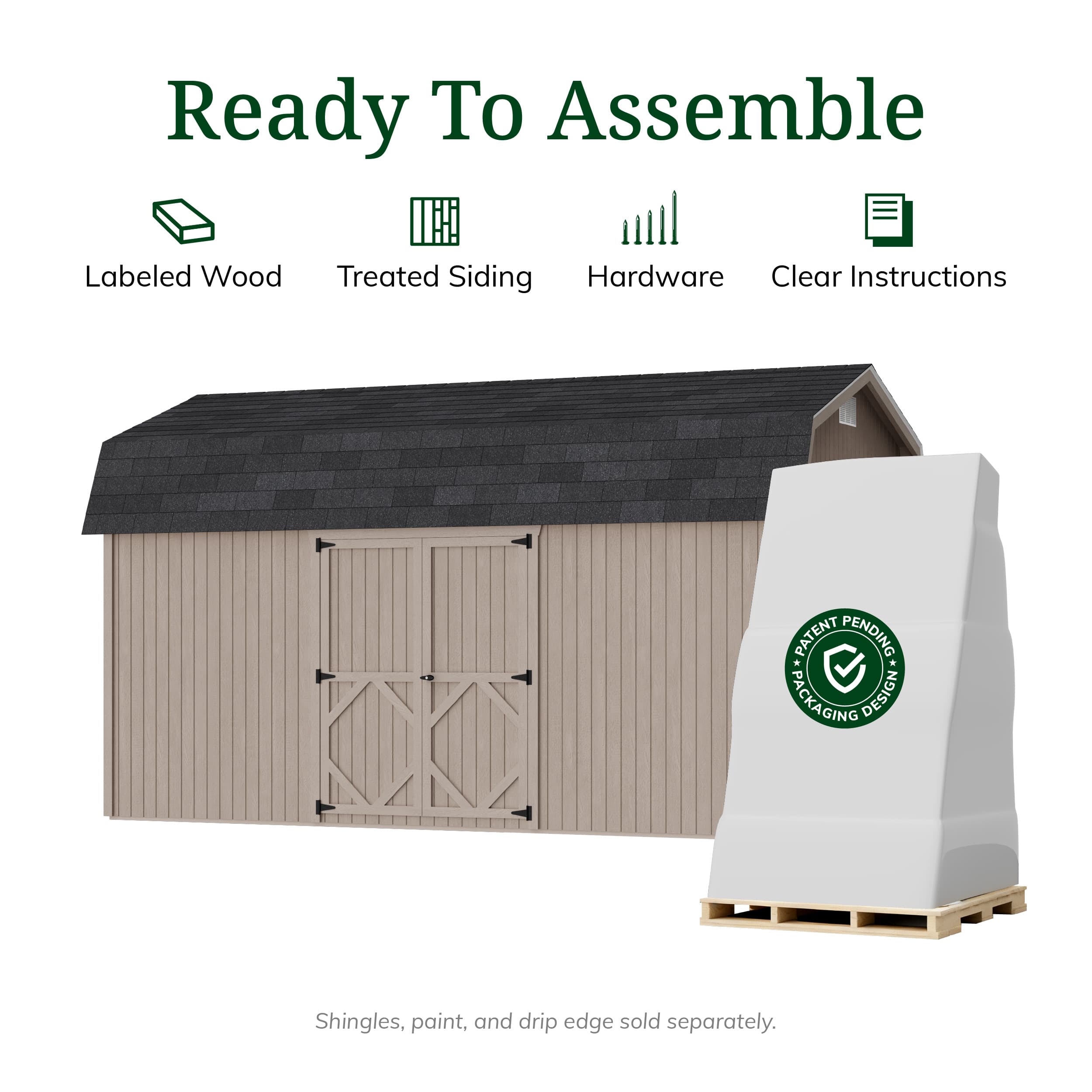 Classic Gambrel 6' Barn Shed with Side Entry