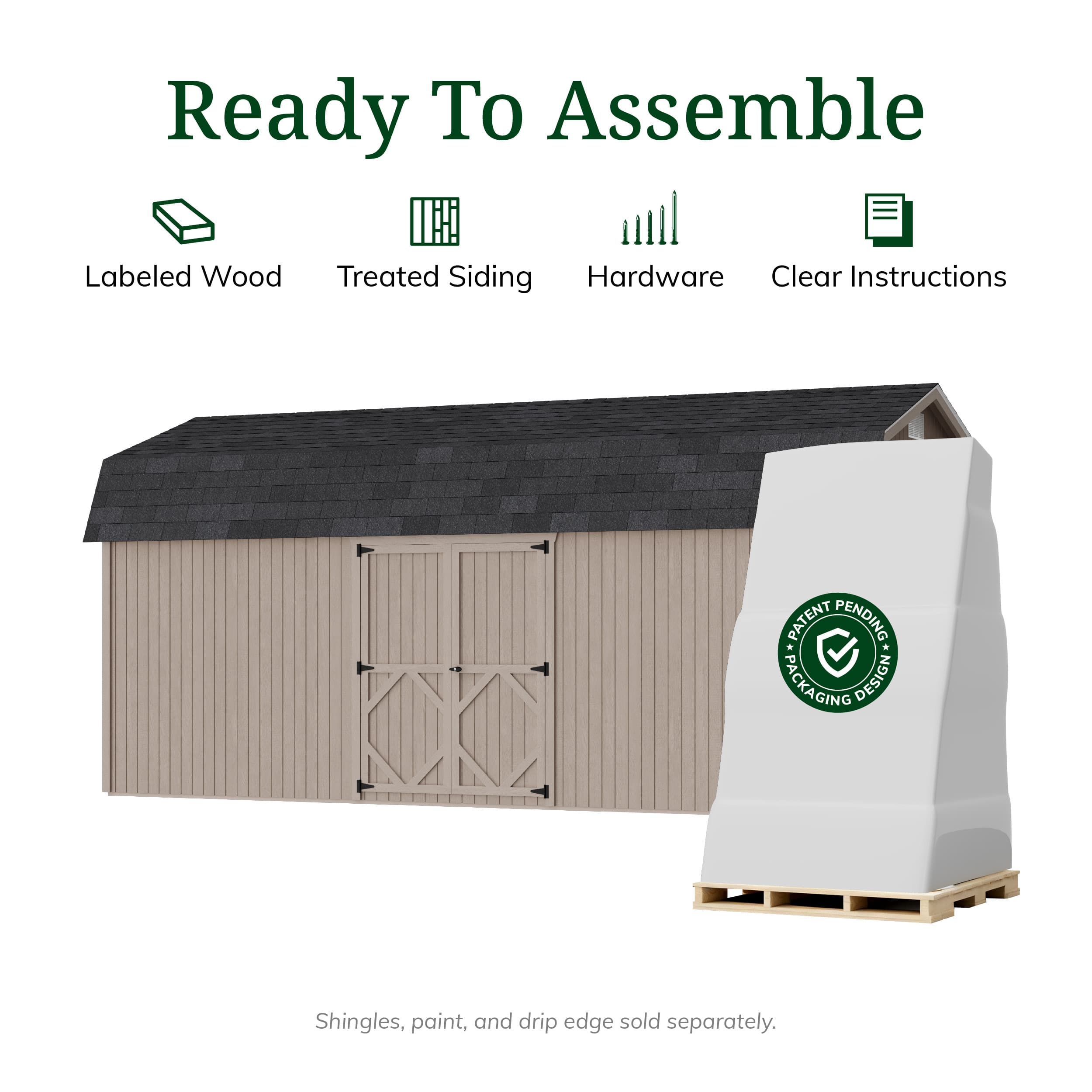 Classic Gambrel 6' Barn Shed with Side Entry