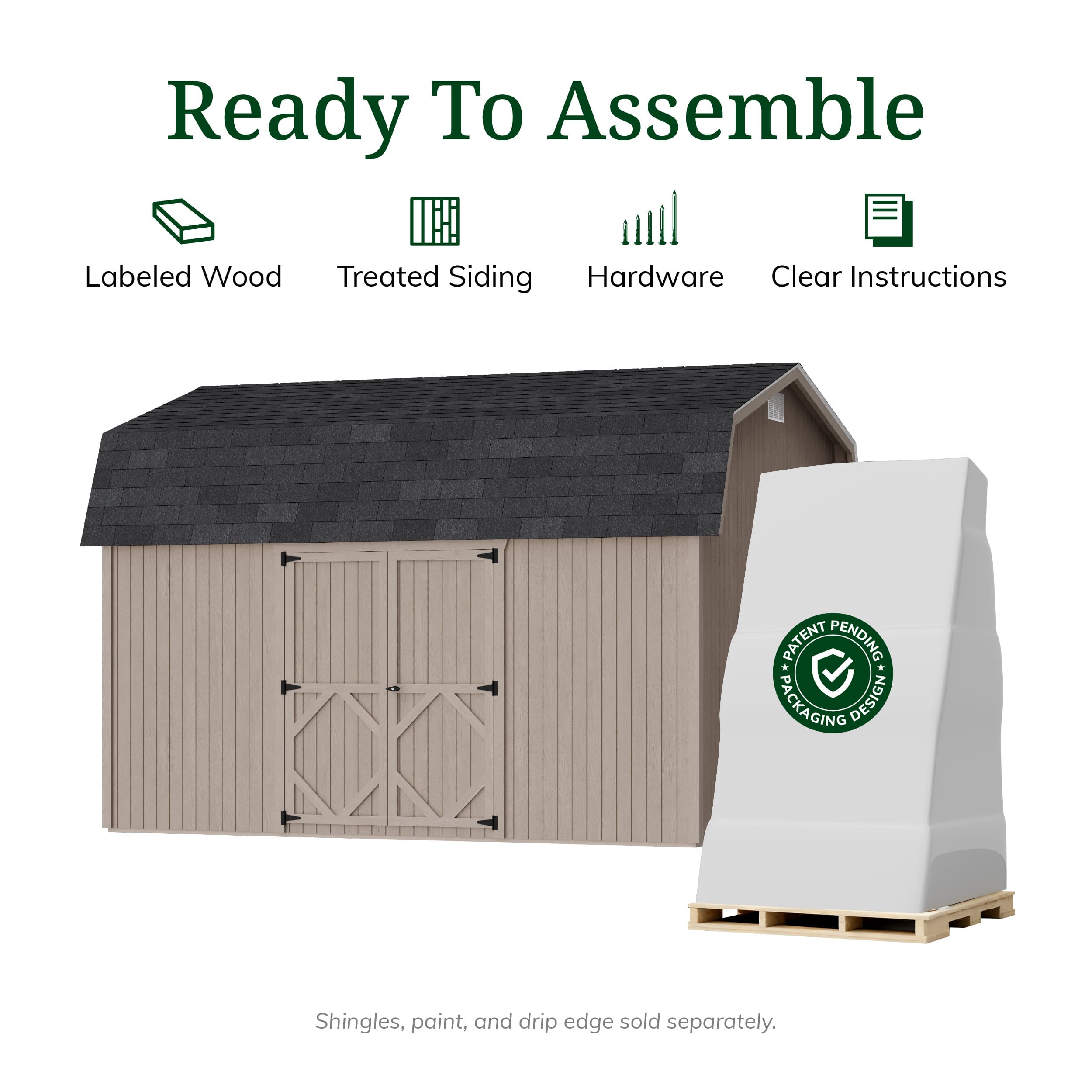 Classic Gambrel 6' Barn Shed with Side Entry