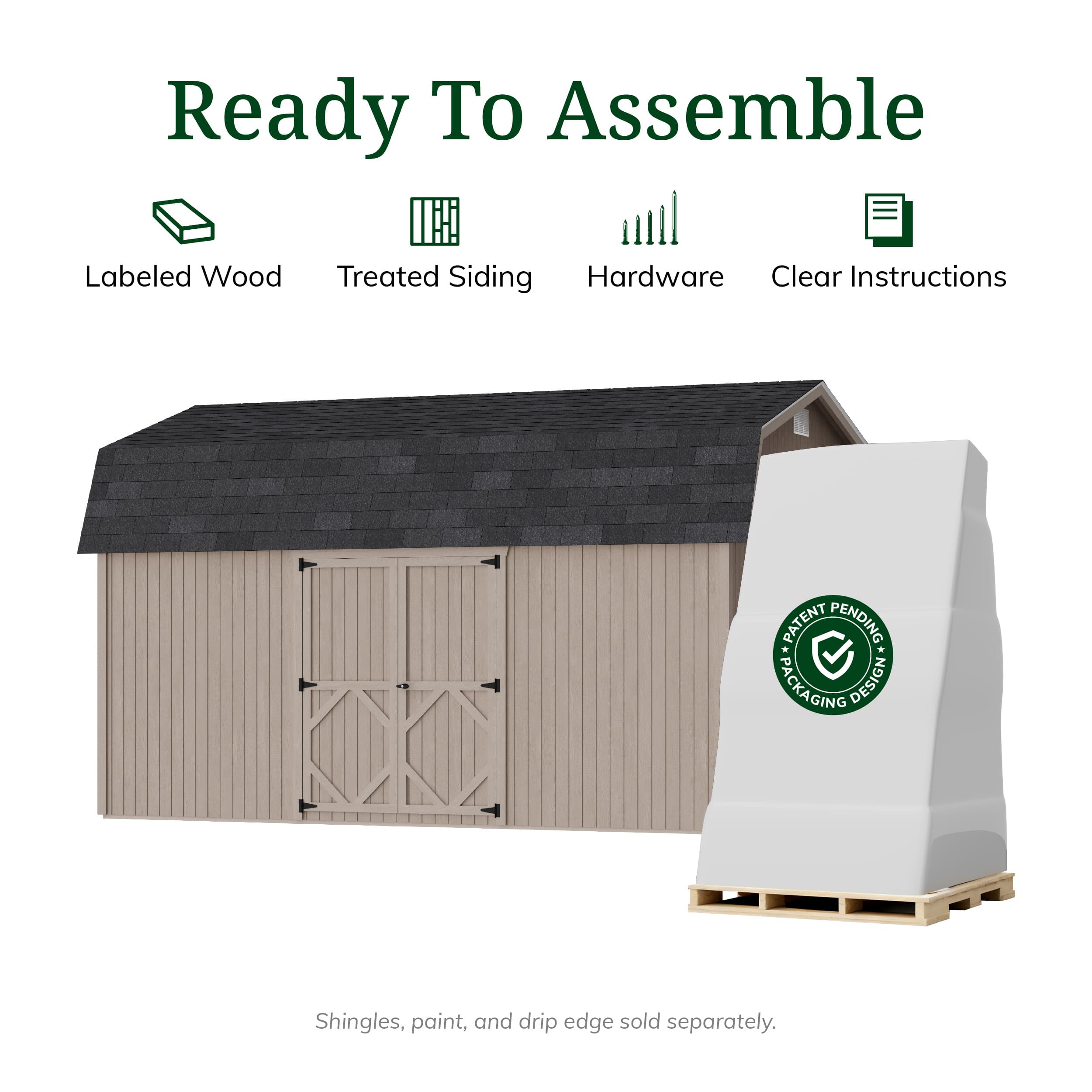 Classic Gambrel 6' Barn Shed with Side Entry