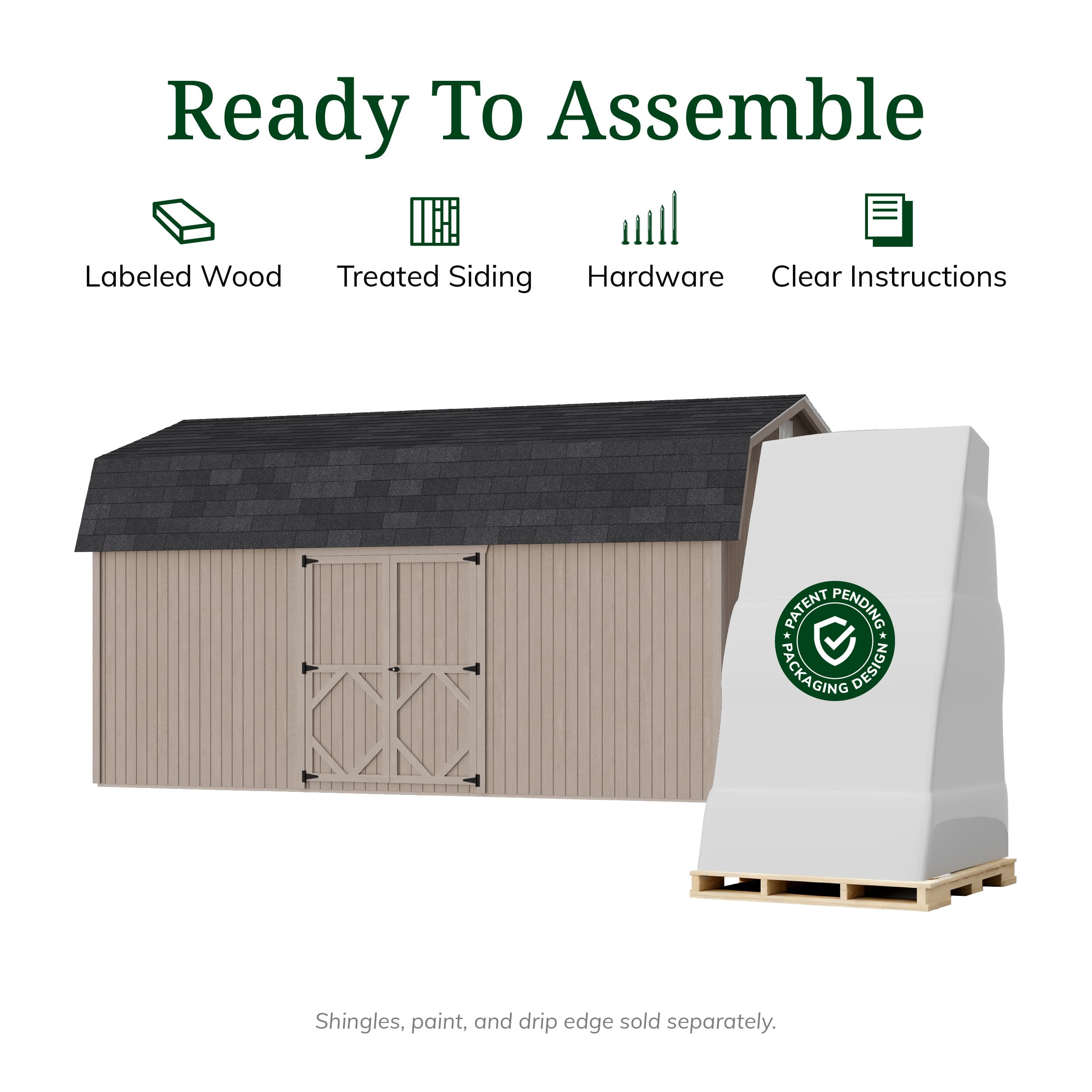 Classic Gambrel 6' Barn Shed with Side Entry