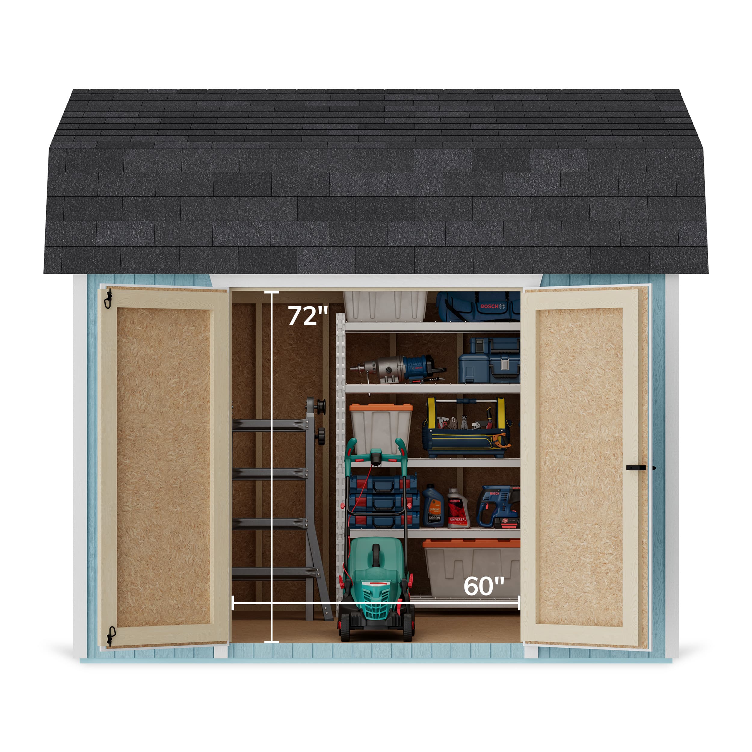 Classic Gambrel 6' Barn Shed with Side Entry