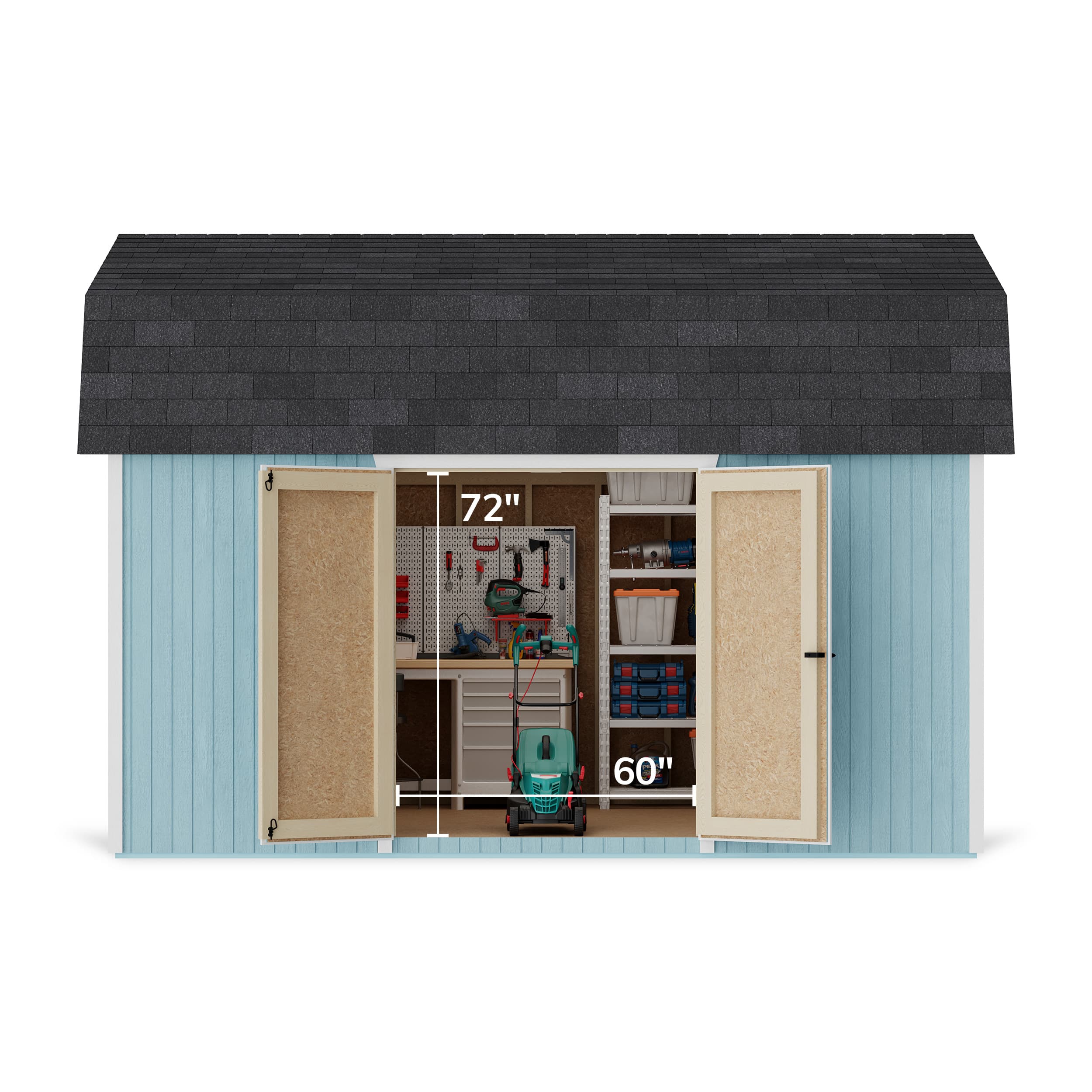 Classic Gambrel 6' Barn Shed with Side Entry