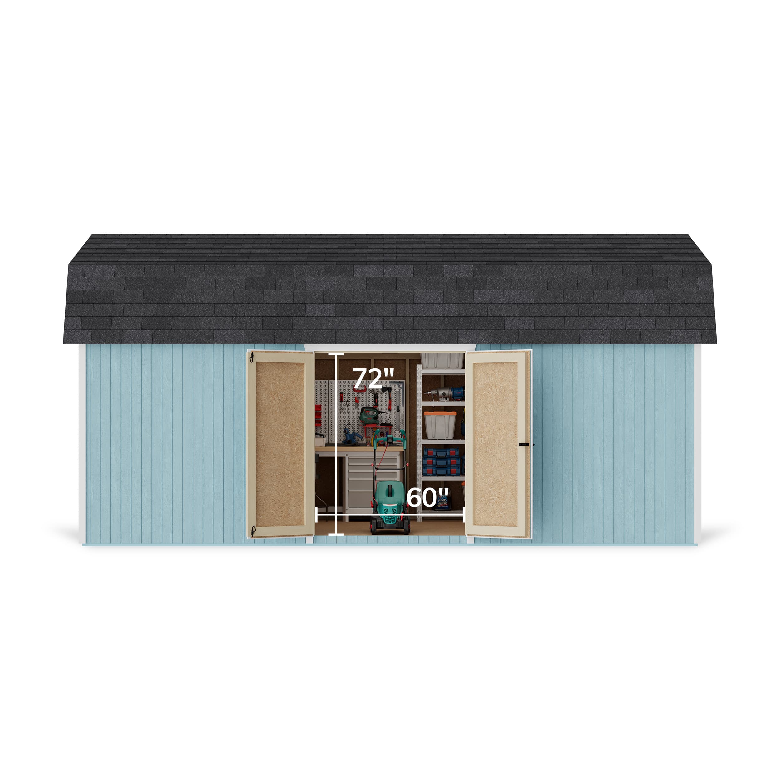 Classic Gambrel 6' Barn Shed with Side Entry