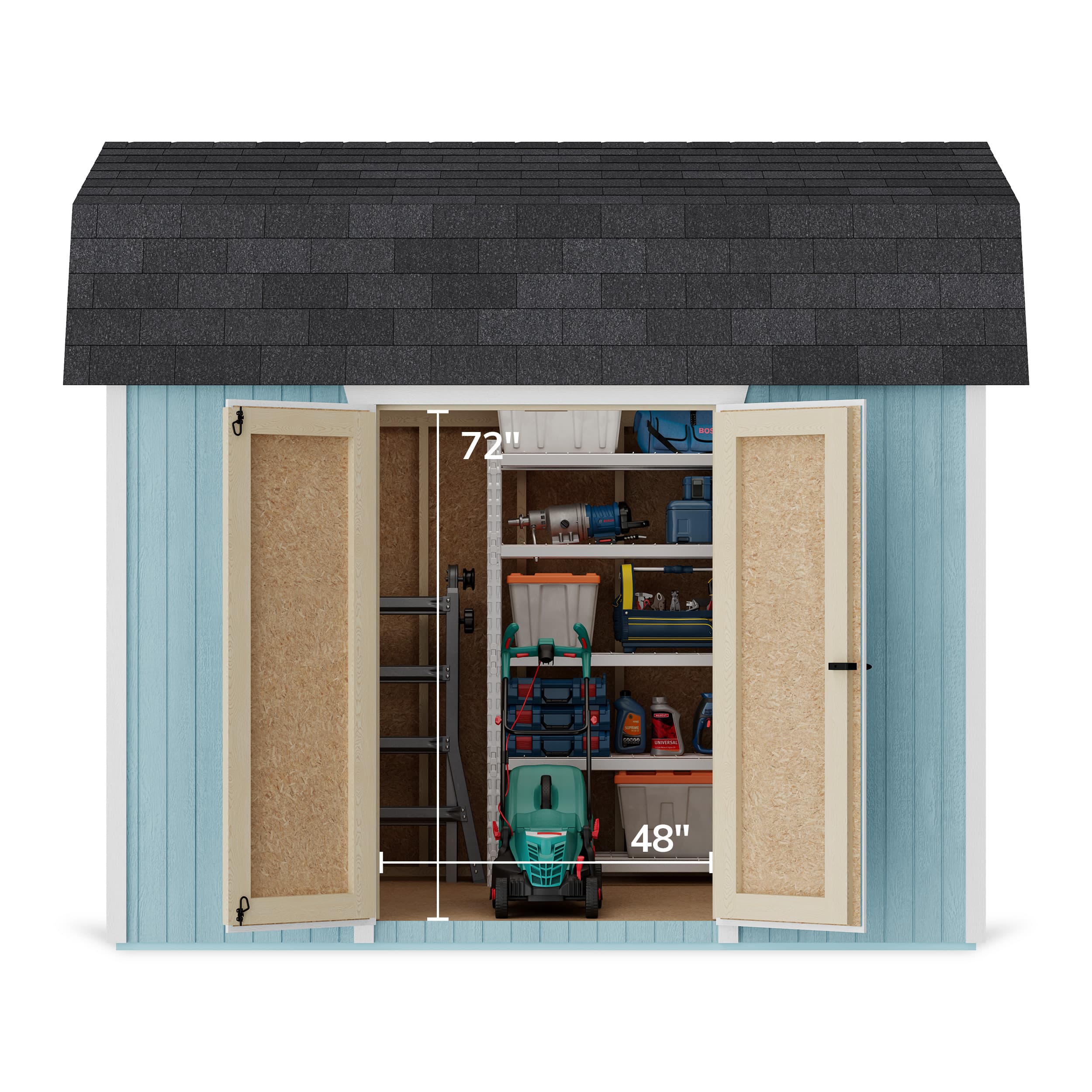 Classic Gambrel 6' Barn Shed with Side Entry