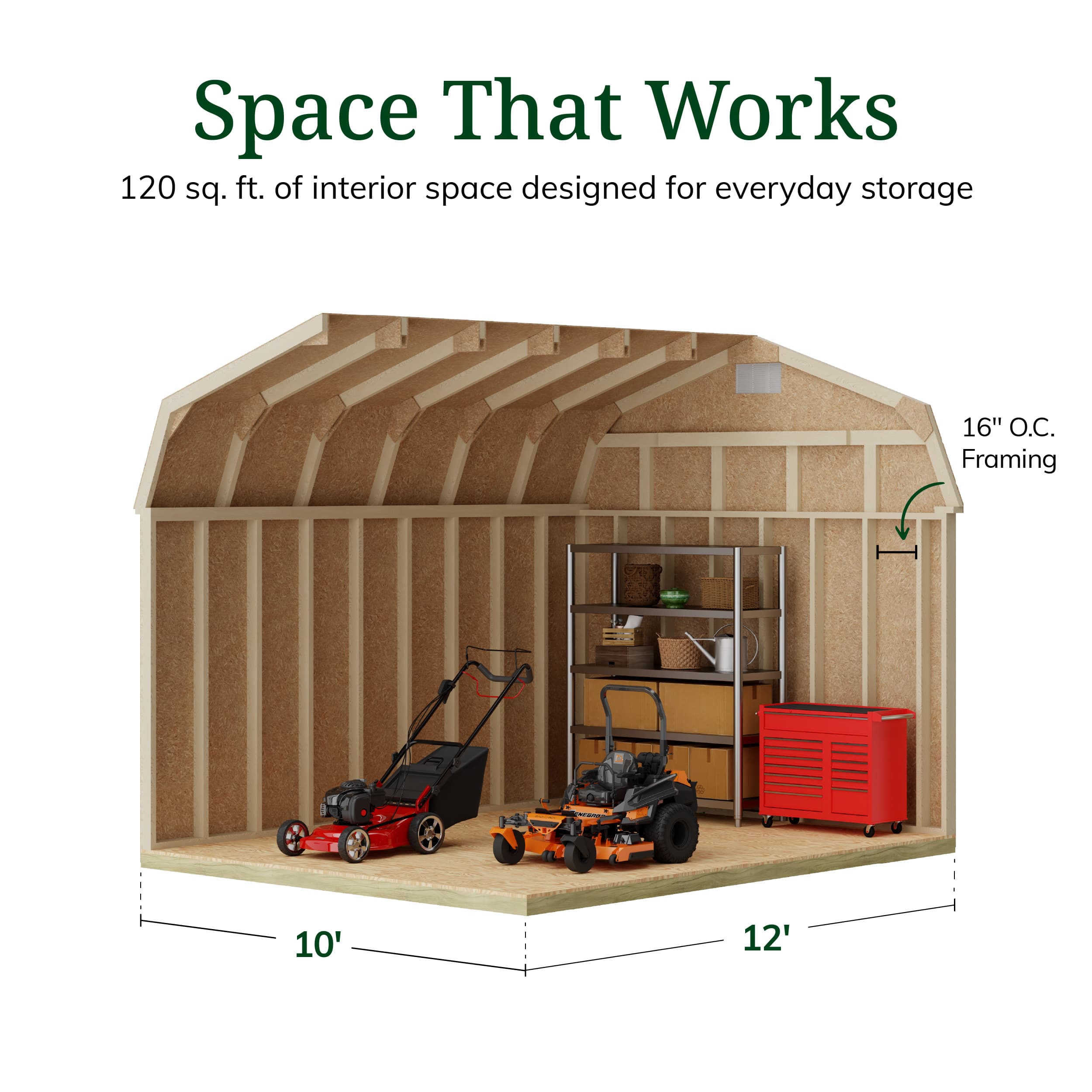 Classic Gambrel 6' Barn Shed with Side Entry