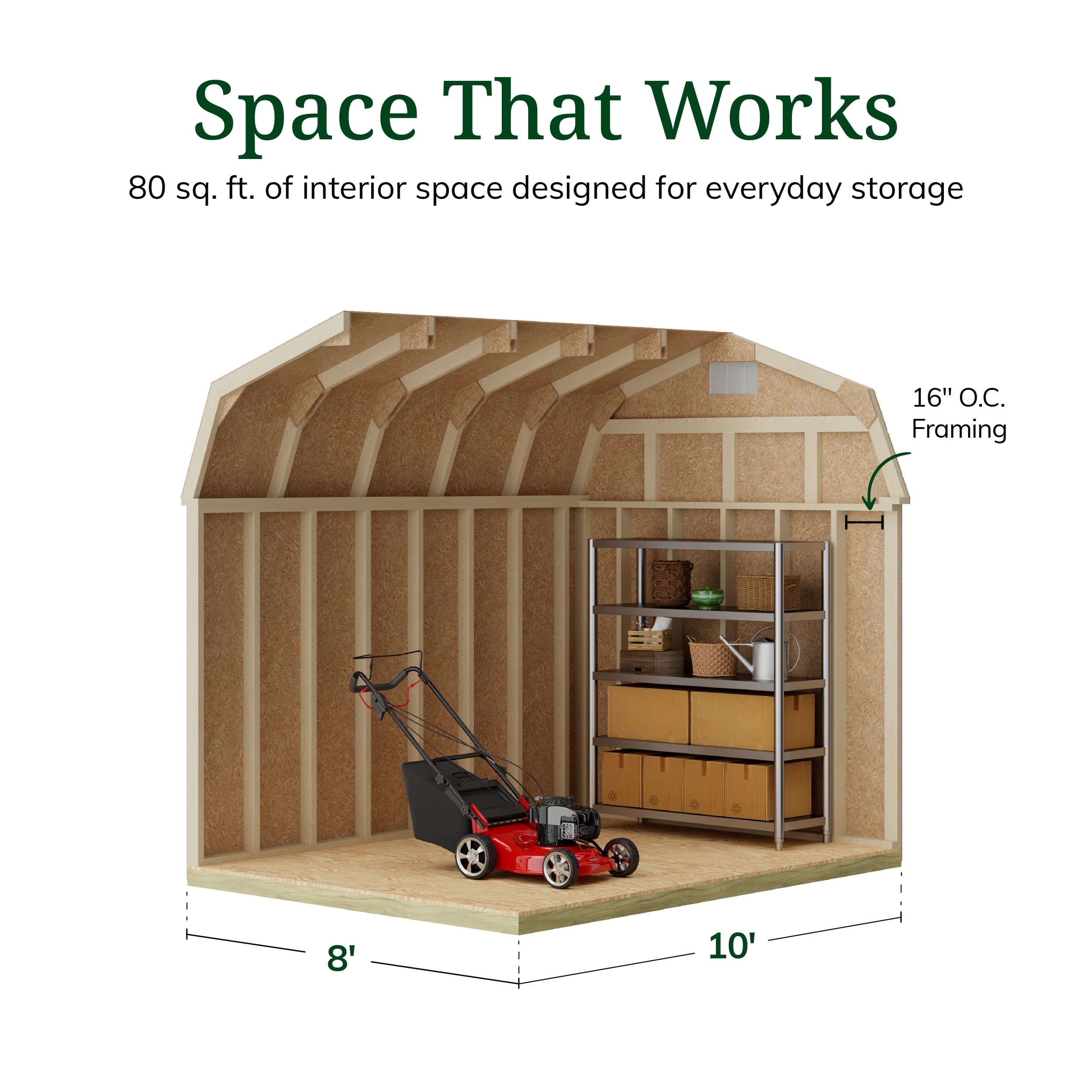 Classic Gambrel 6' Barn Shed with Side Entry