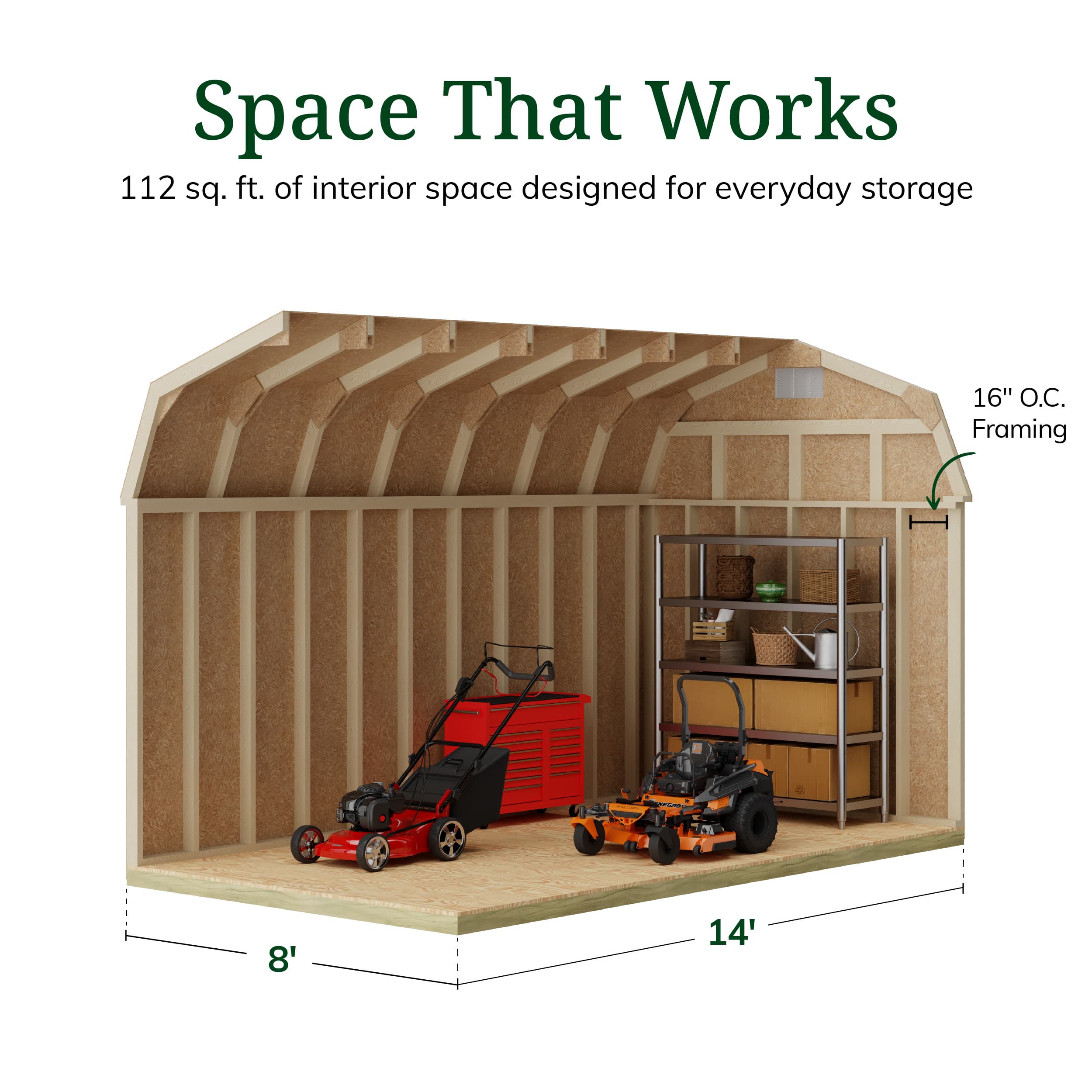 Classic Gambrel 6' Barn Shed with Side Entry