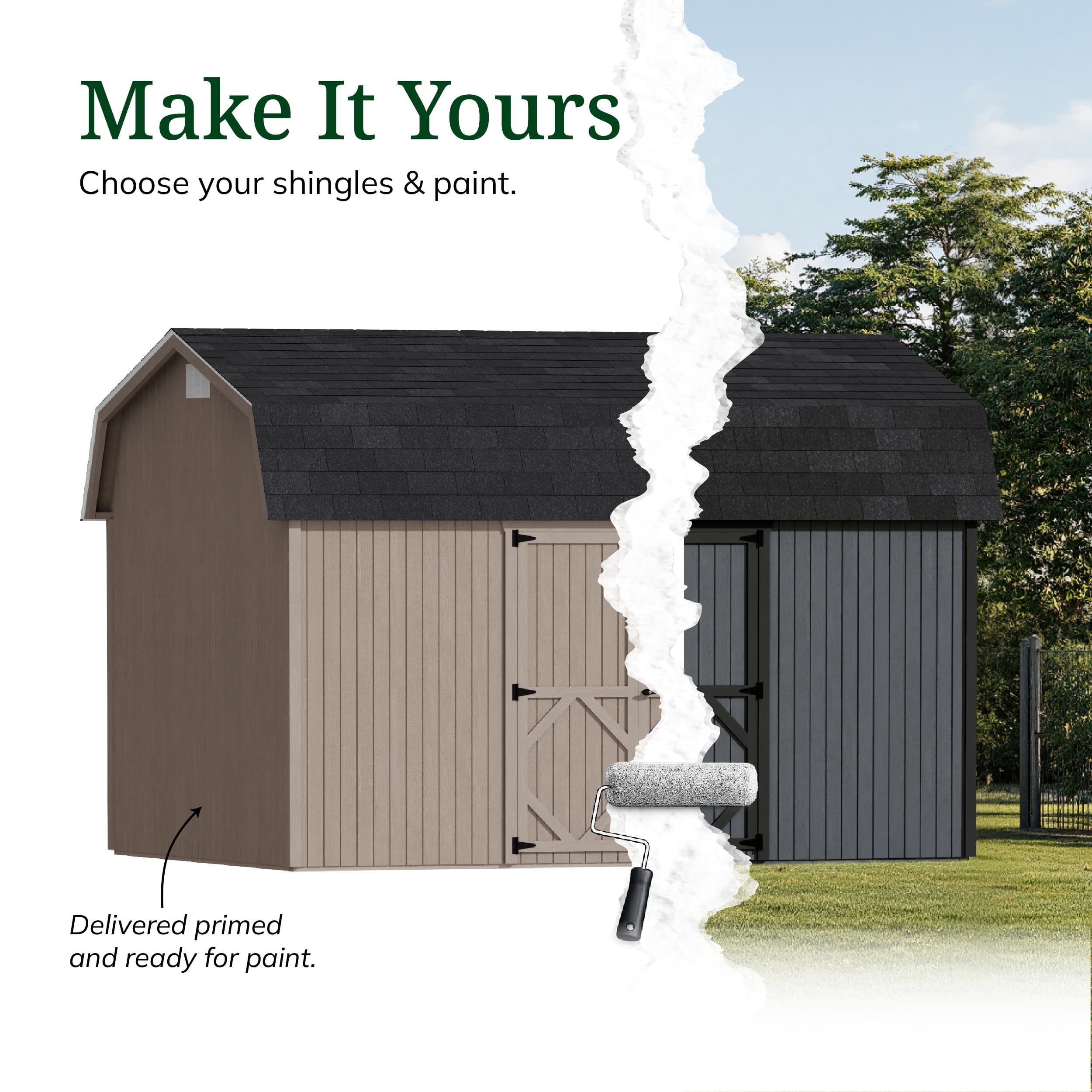 Classic Gambrel 6' Barn Shed with Side Entry