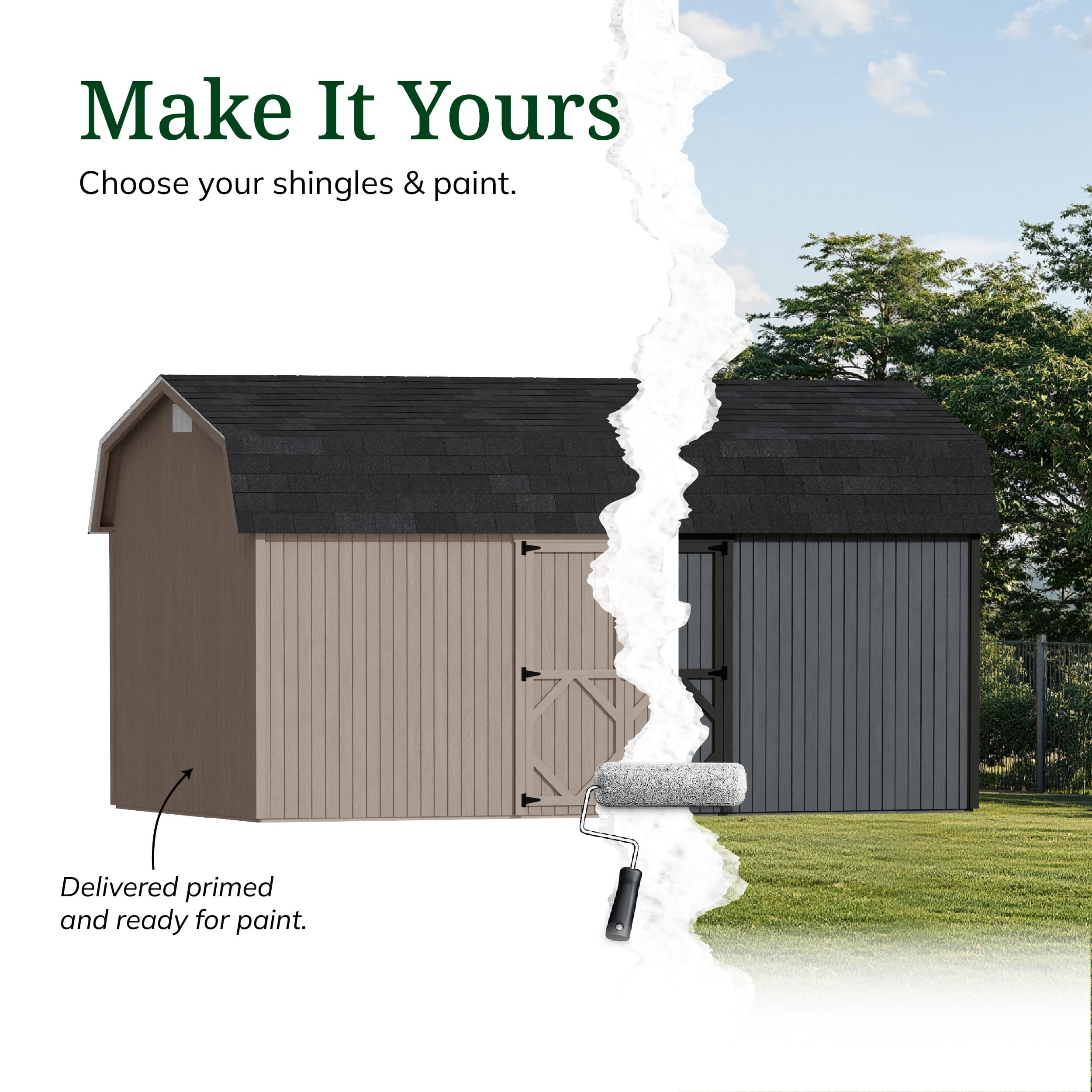 Classic Gambrel 6' Barn Shed with Side Entry