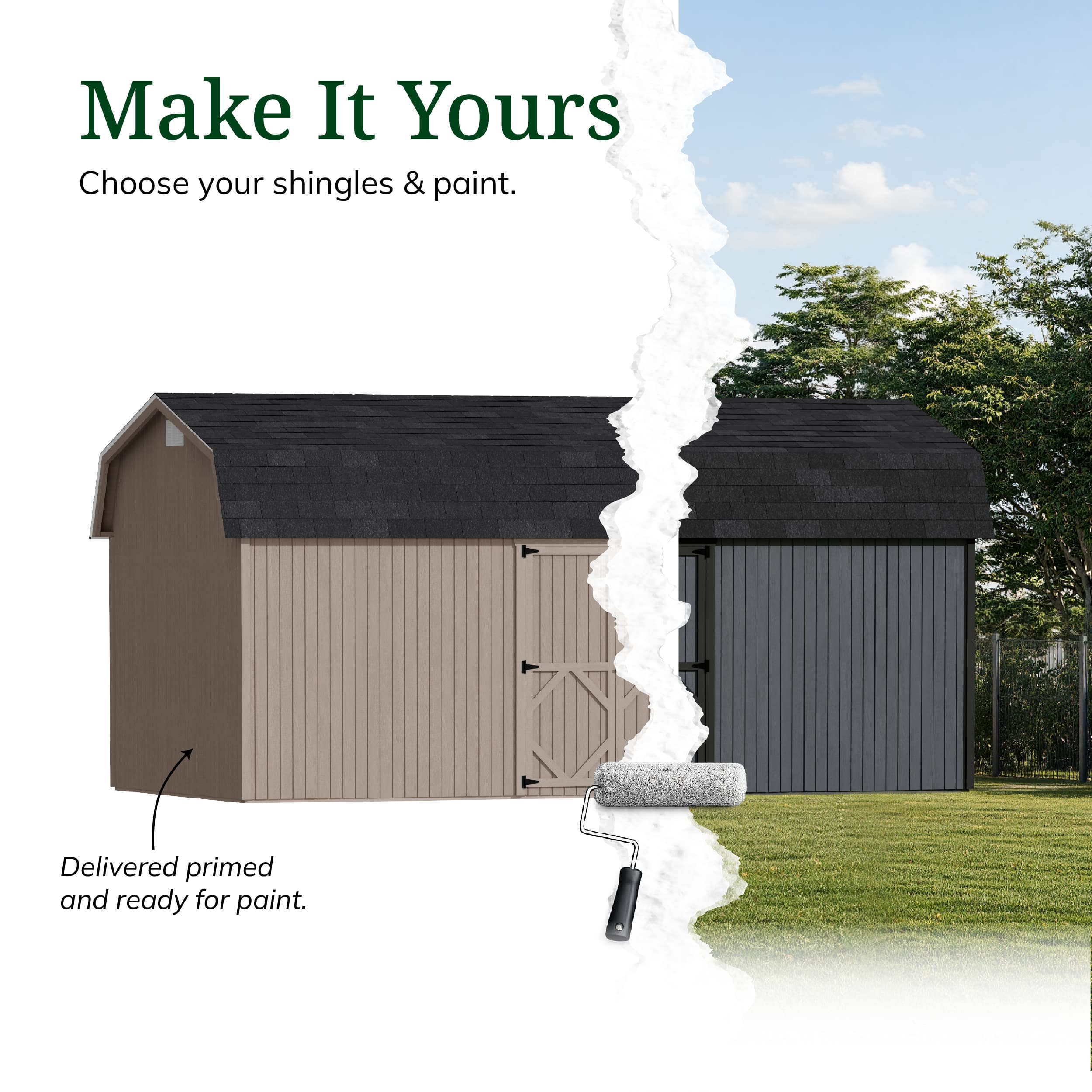 Classic Gambrel 6' Barn Shed with Side Entry