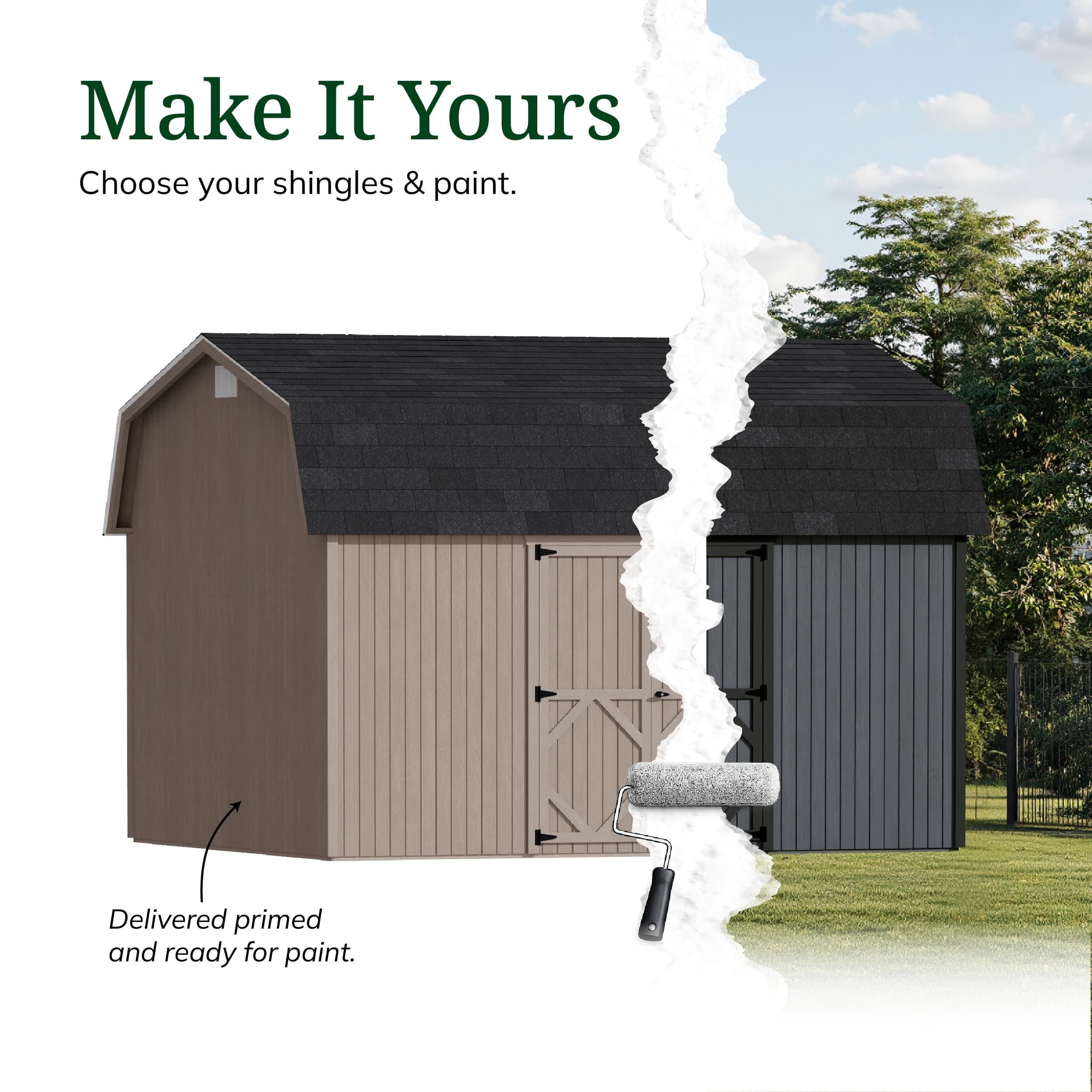 Classic Gambrel 6' Barn Shed with Side Entry