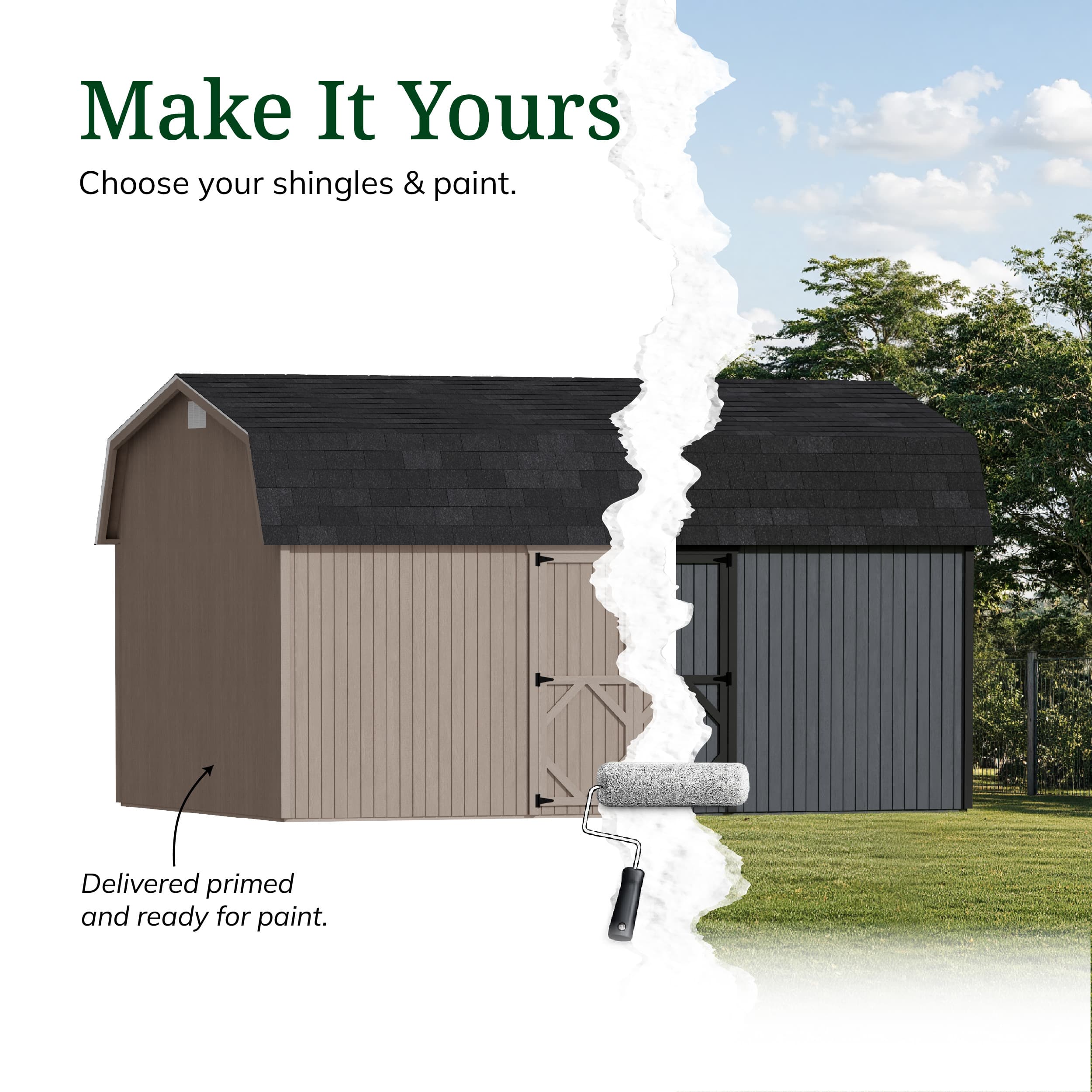 Classic Gambrel 6' Barn Shed with Side Entry