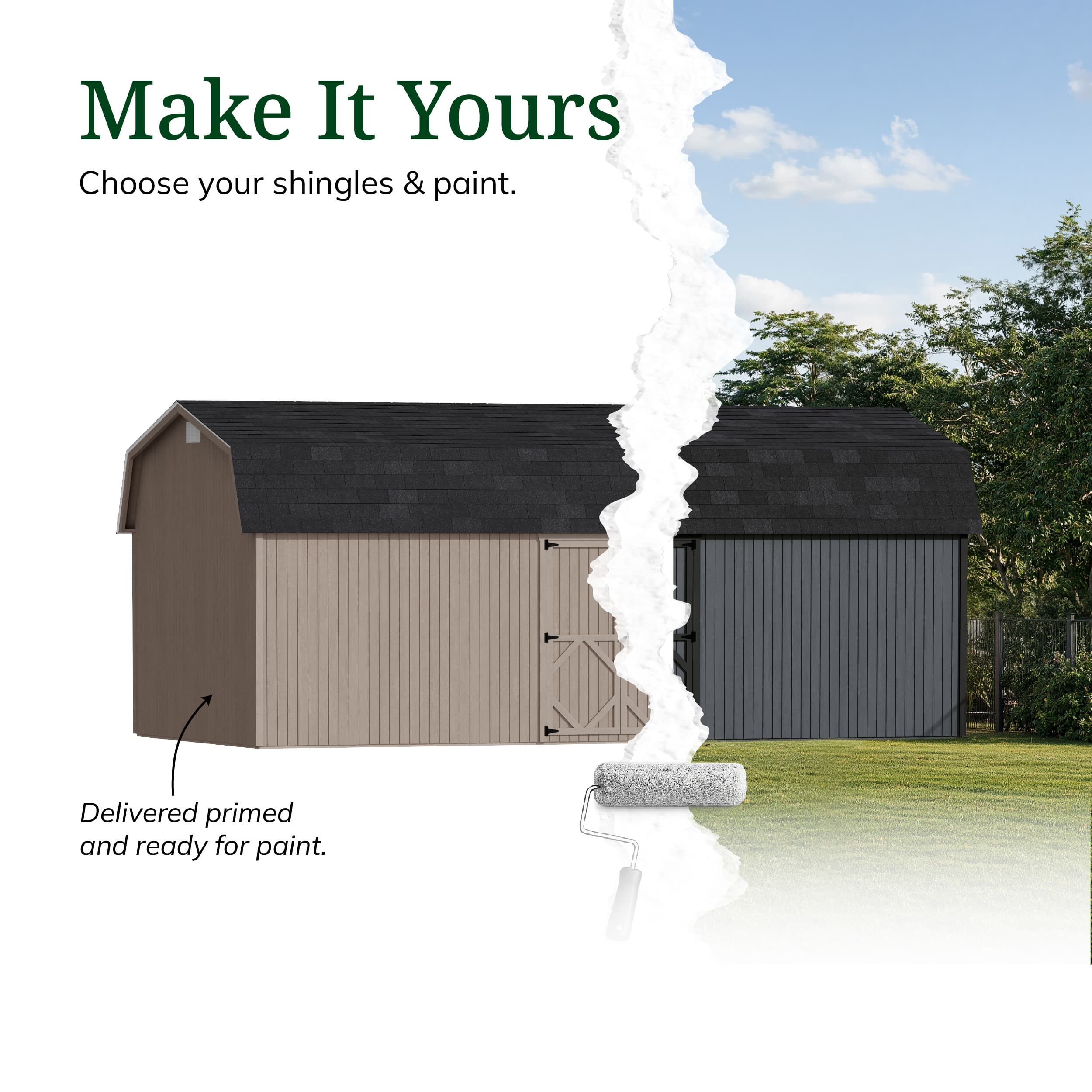 Classic Gambrel 6' Barn Shed with Side Entry