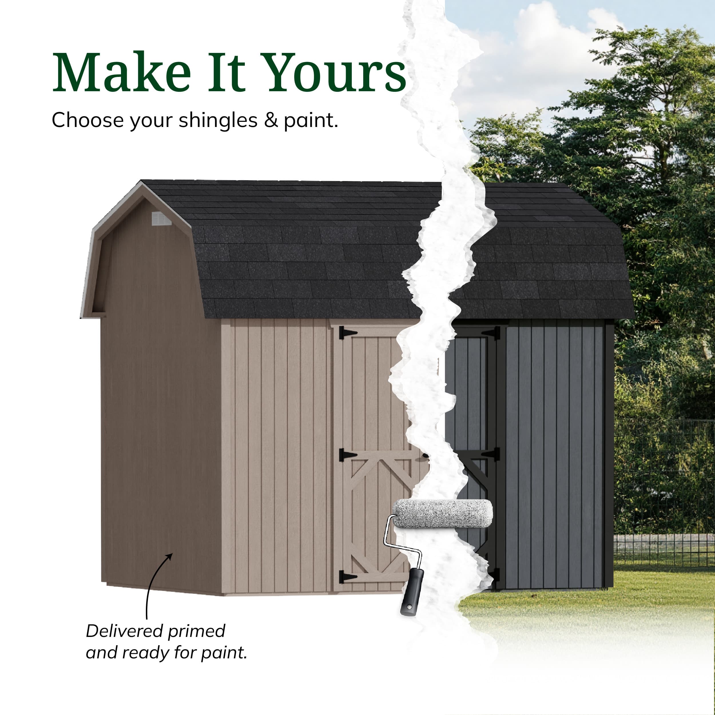 Classic Gambrel 6' Barn Shed with Side Entry