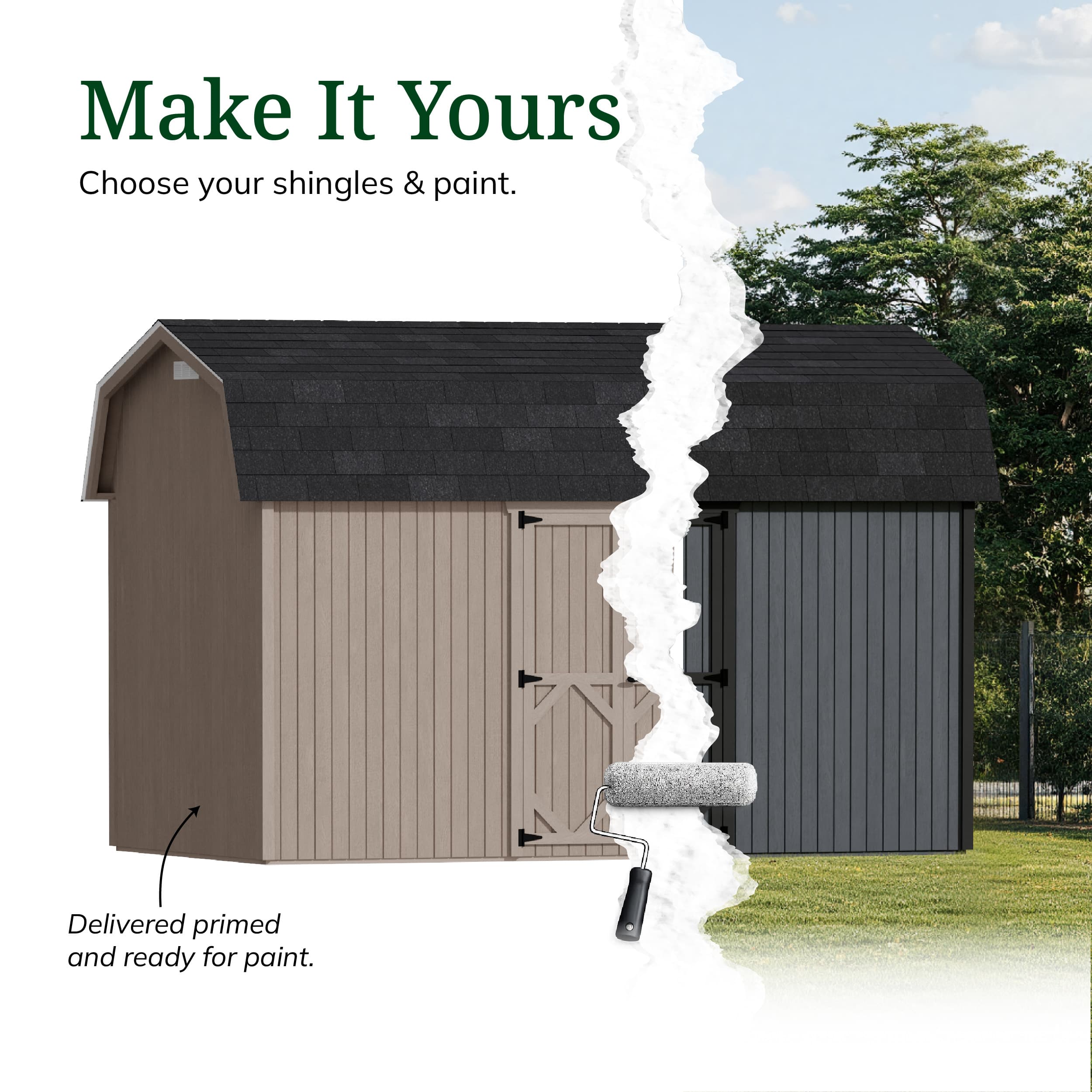 Classic Gambrel 6' Barn Shed with Side Entry