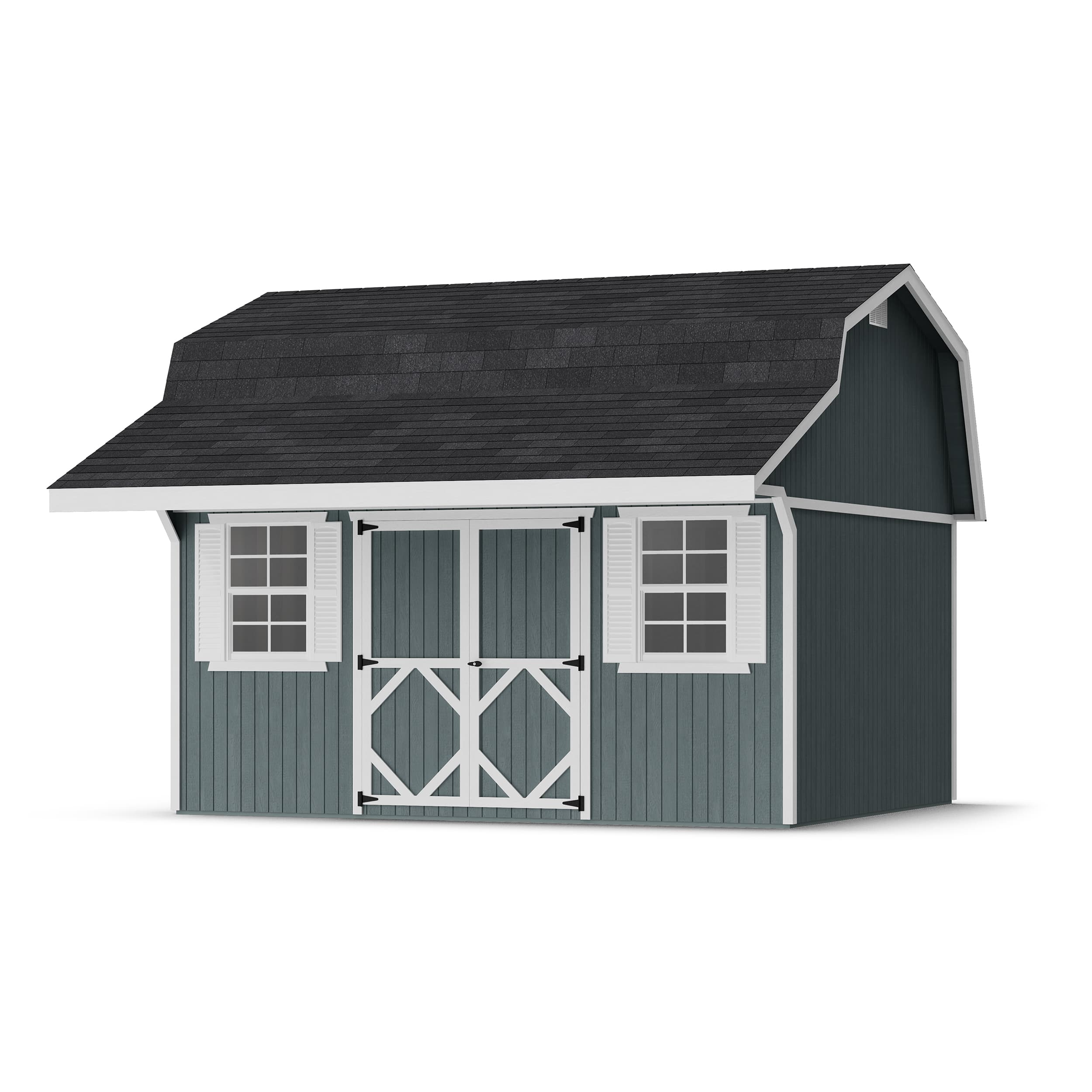 Classic Gambrel Barn Shed with Overhang