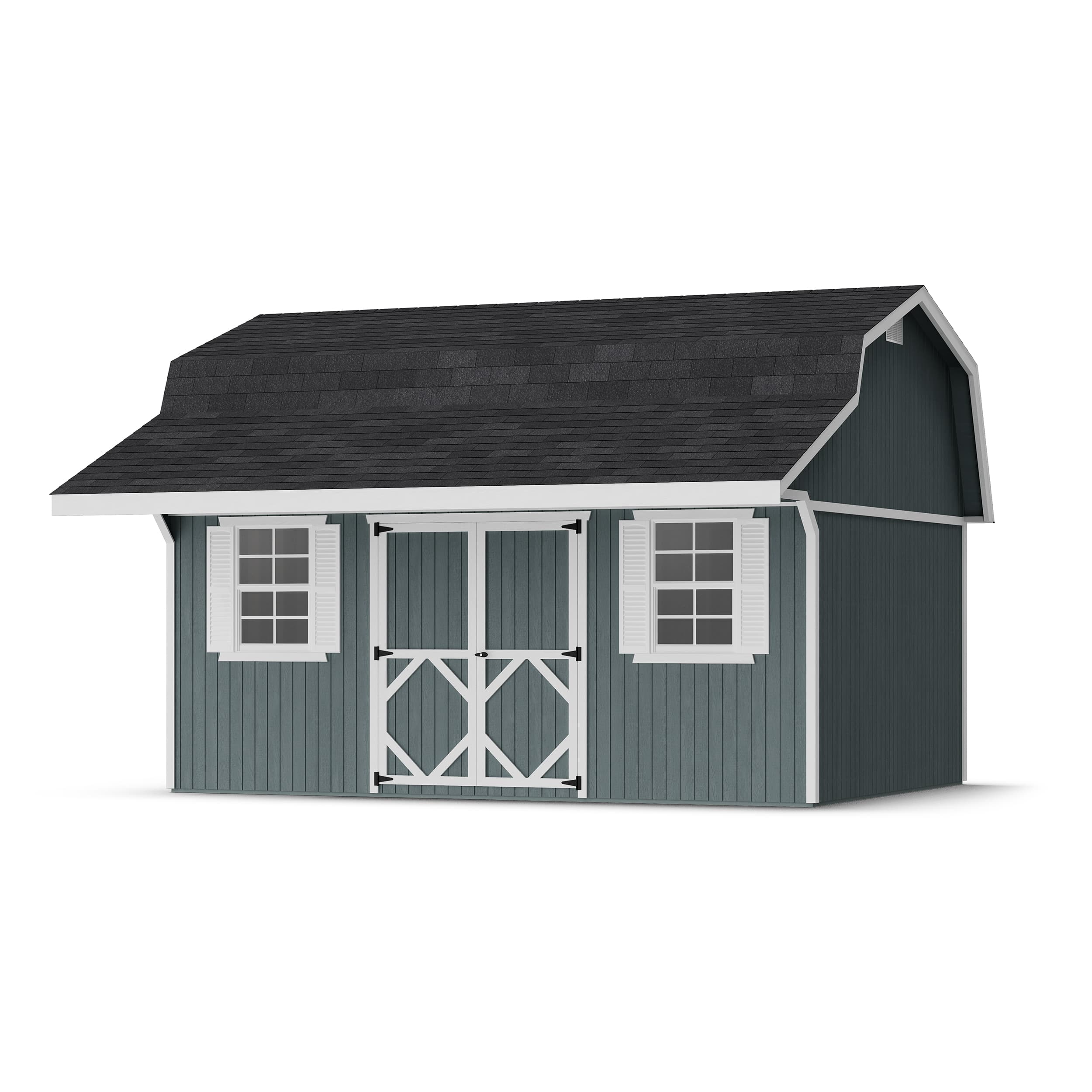 Classic Gambrel Barn Shed with Overhang