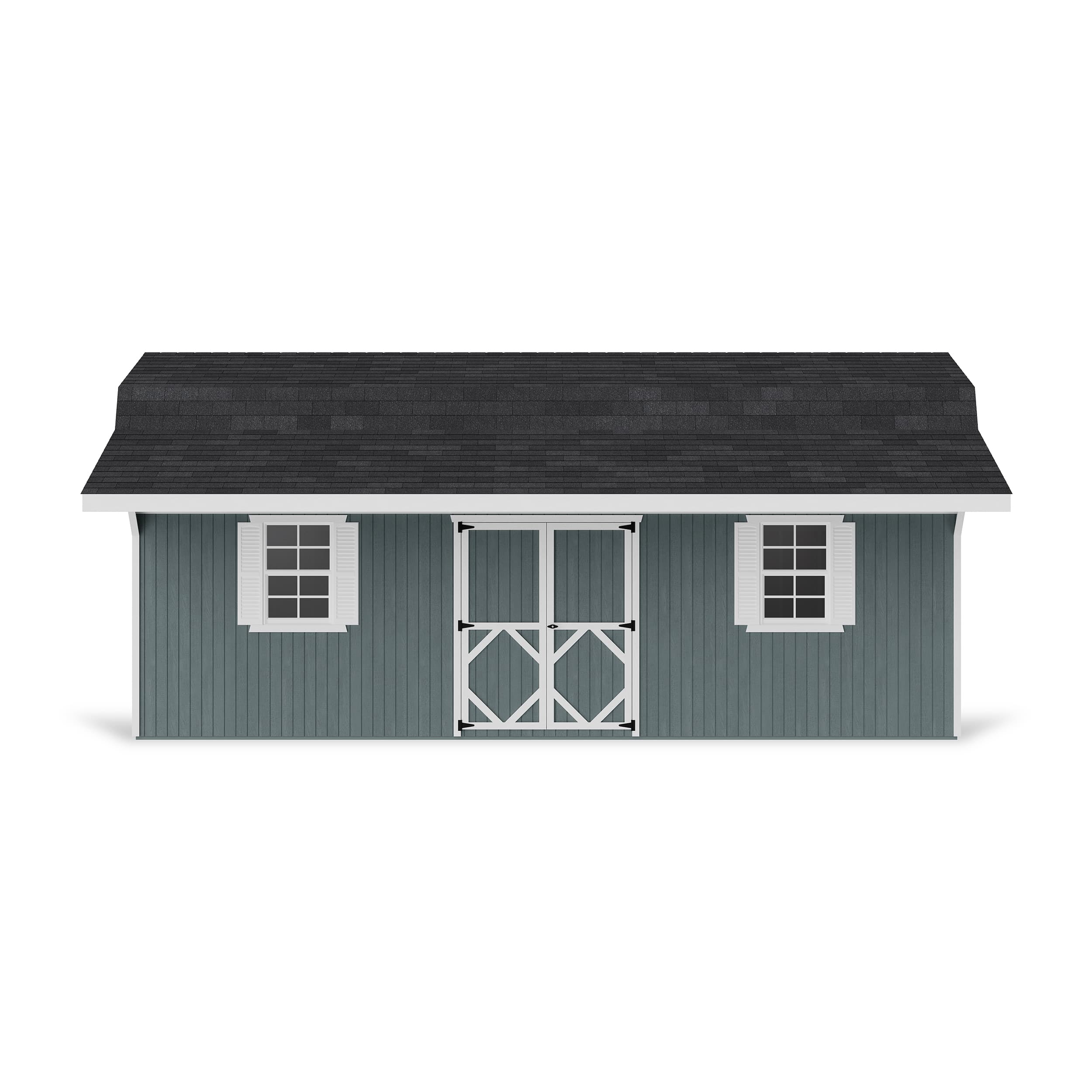 Classic Gambrel Barn Shed with Overhang