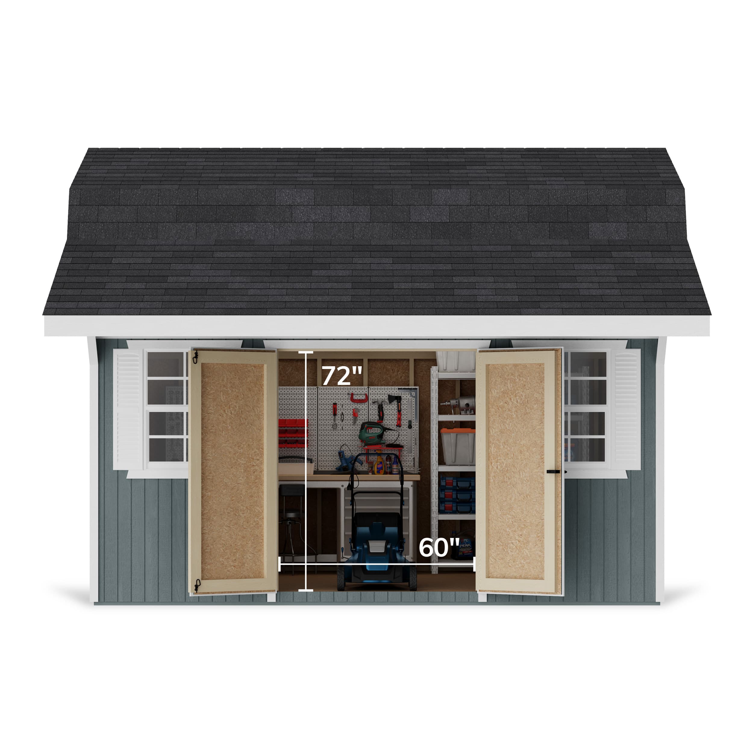 Classic Gambrel Barn Shed with Overhang