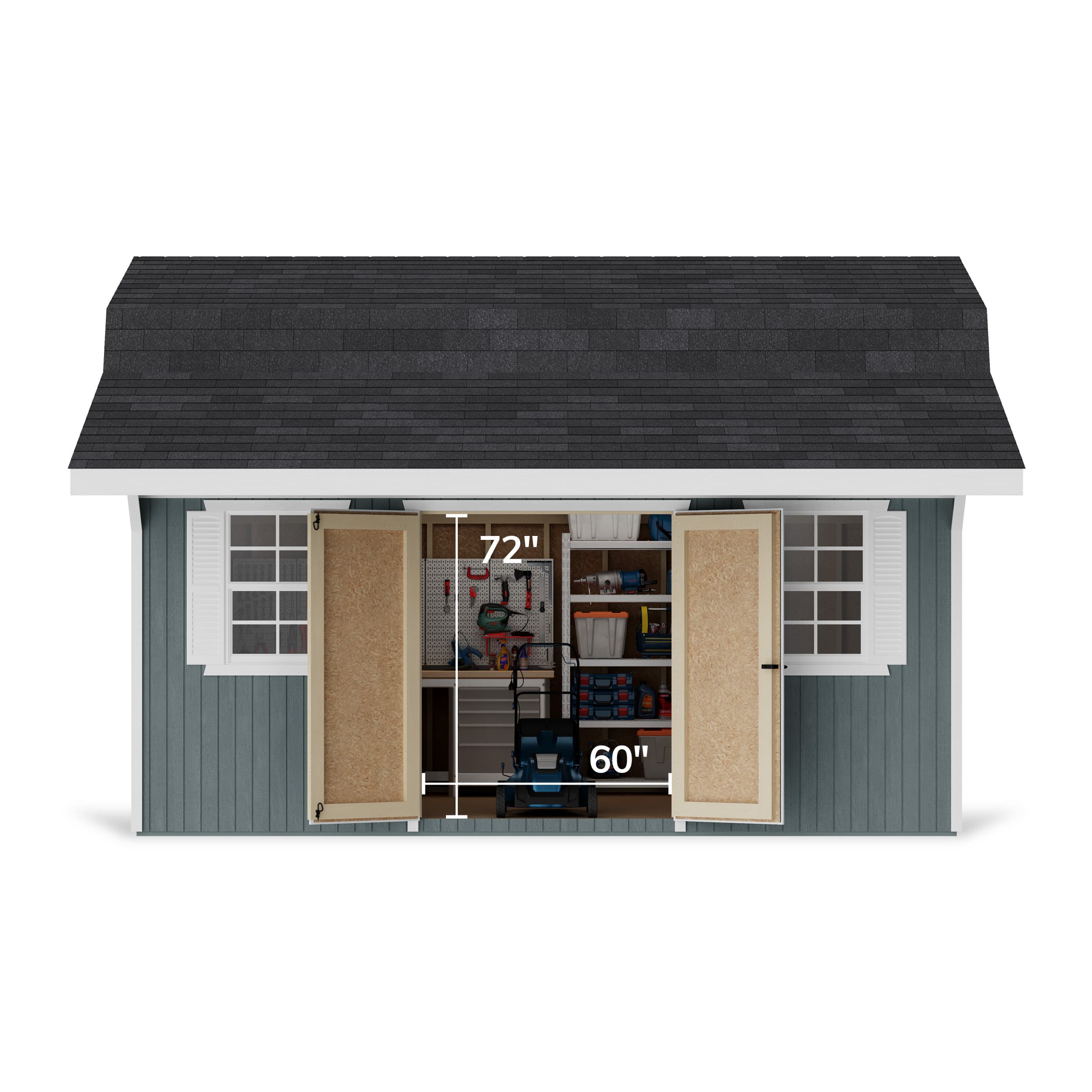 Classic Gambrel Barn Shed with Overhang