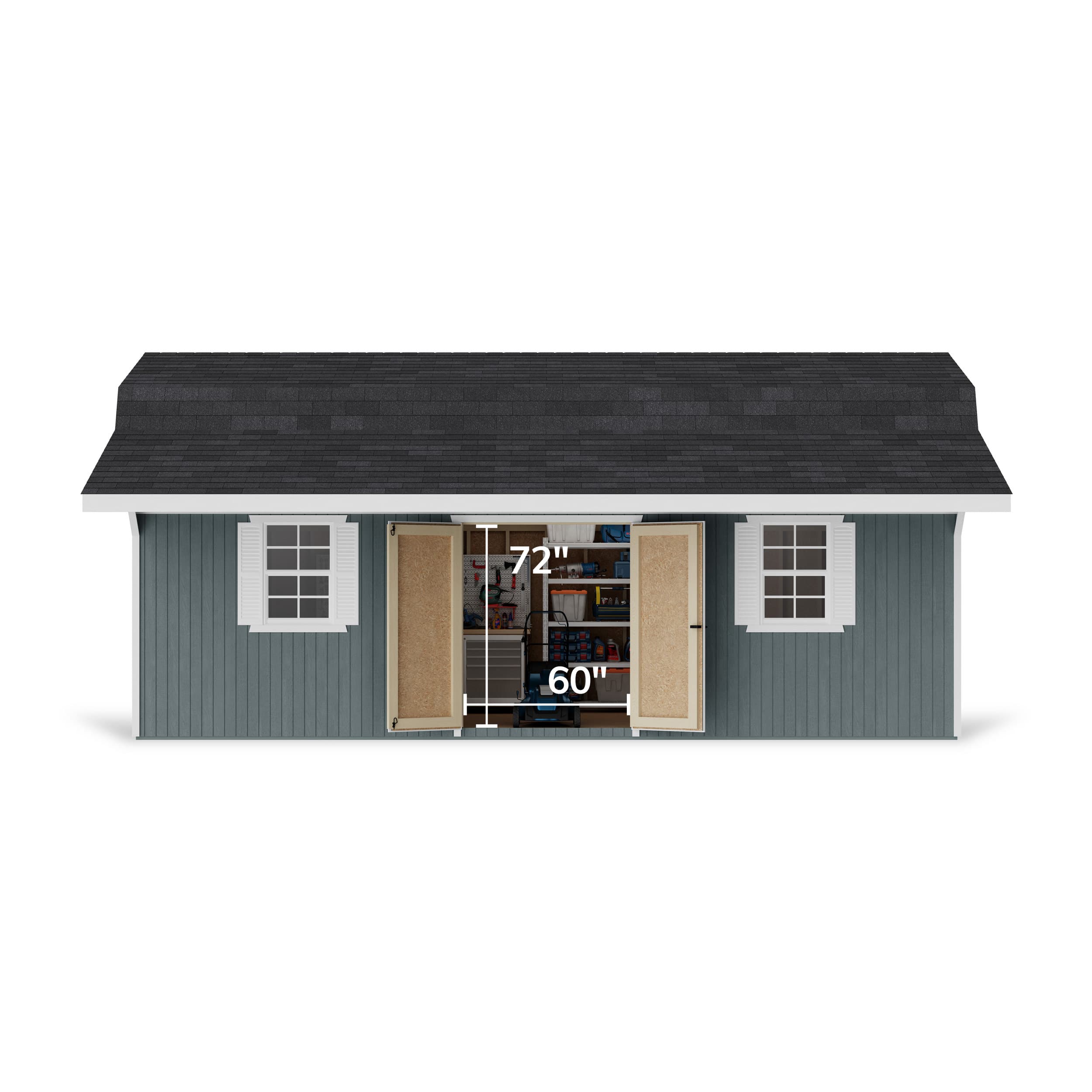 Classic Gambrel Barn Shed with Overhang