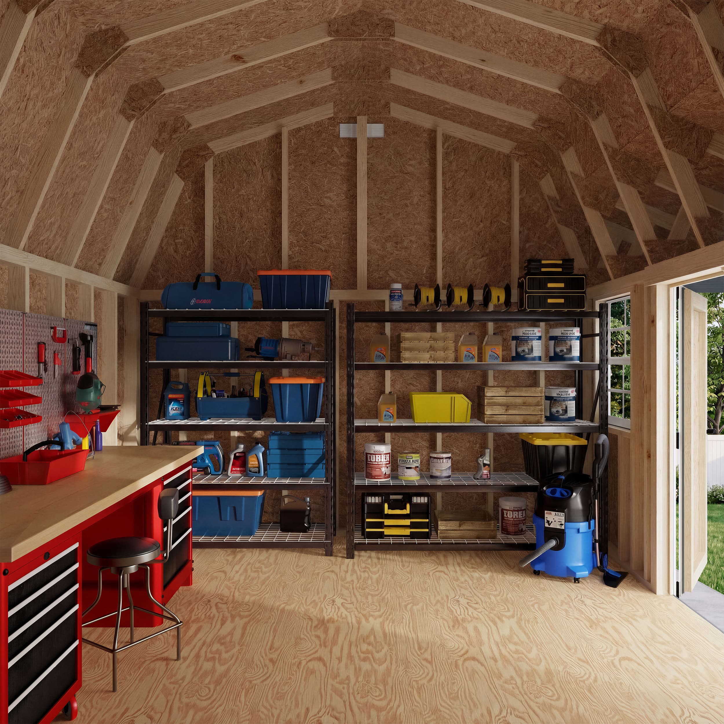 Classic Gambrel Barn Shed with Overhang